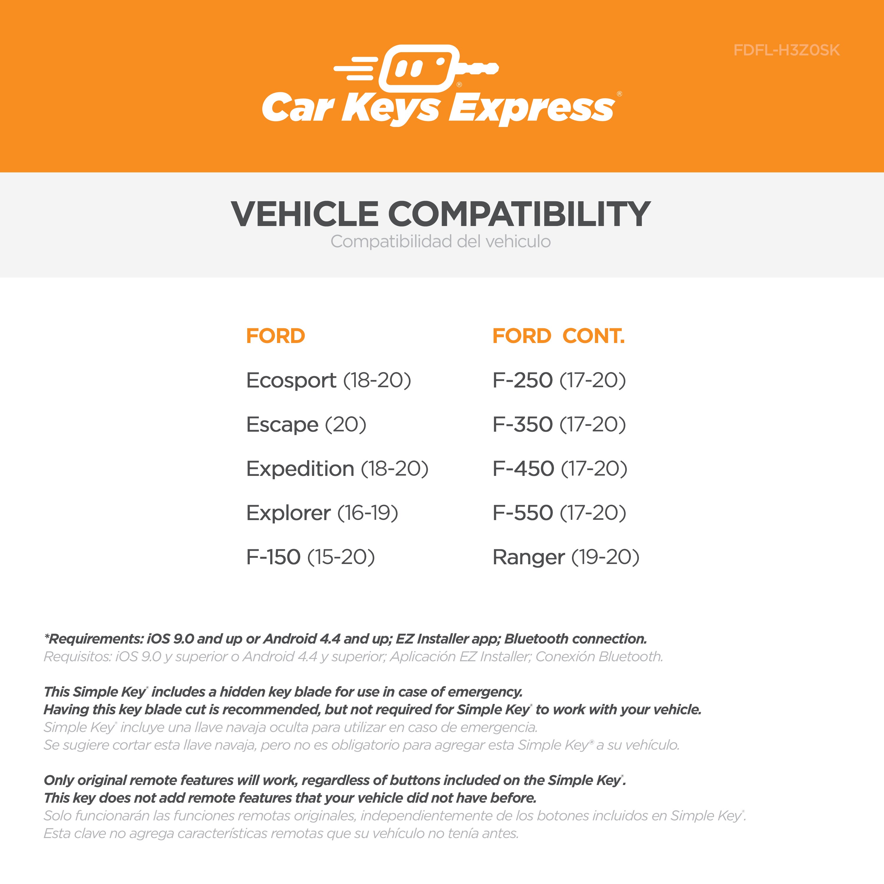 Car Keys Express FDFL-H3Z0SK c060438 - View #2