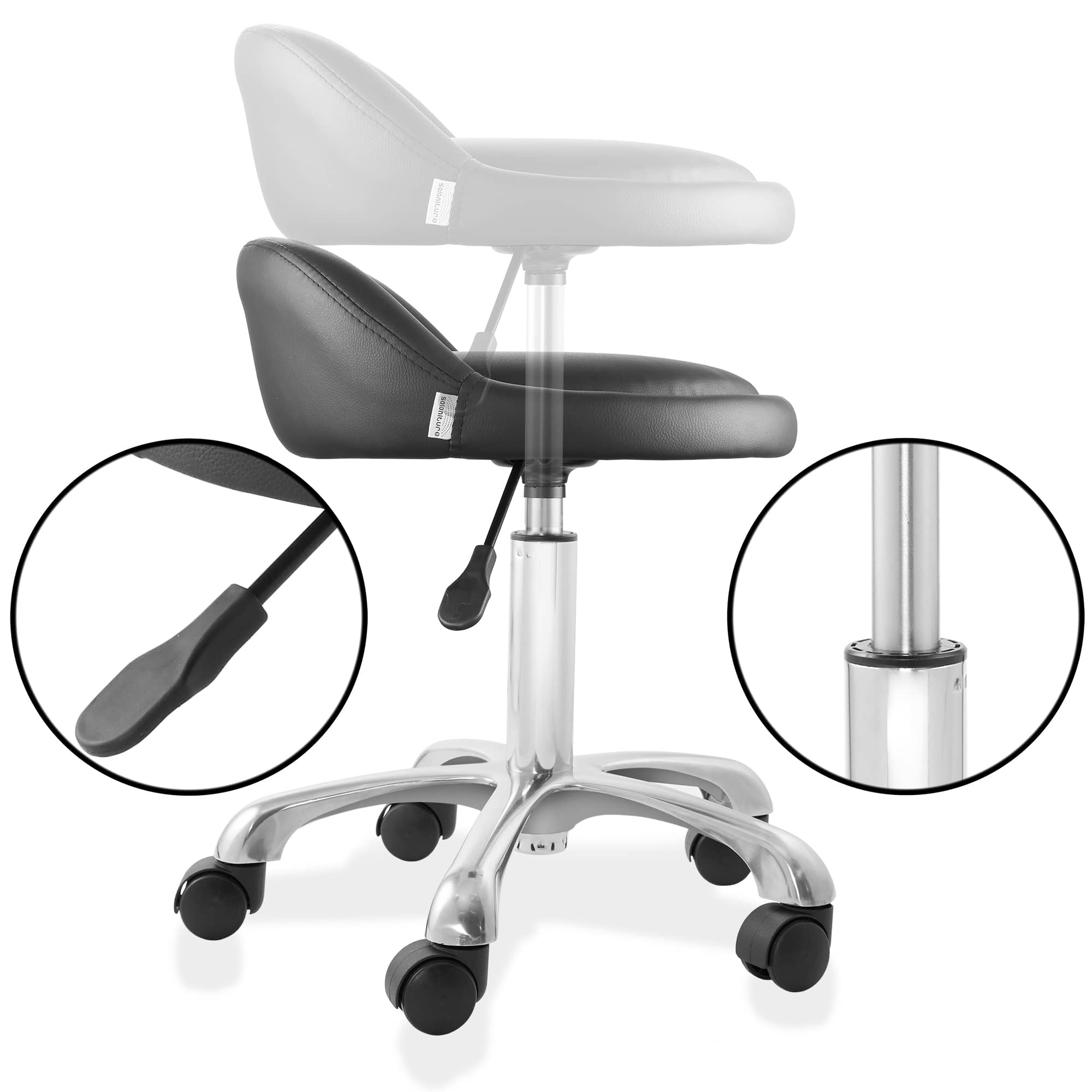Saloniture SAL-STOOL-317-BLK Office-Chairs - View #3