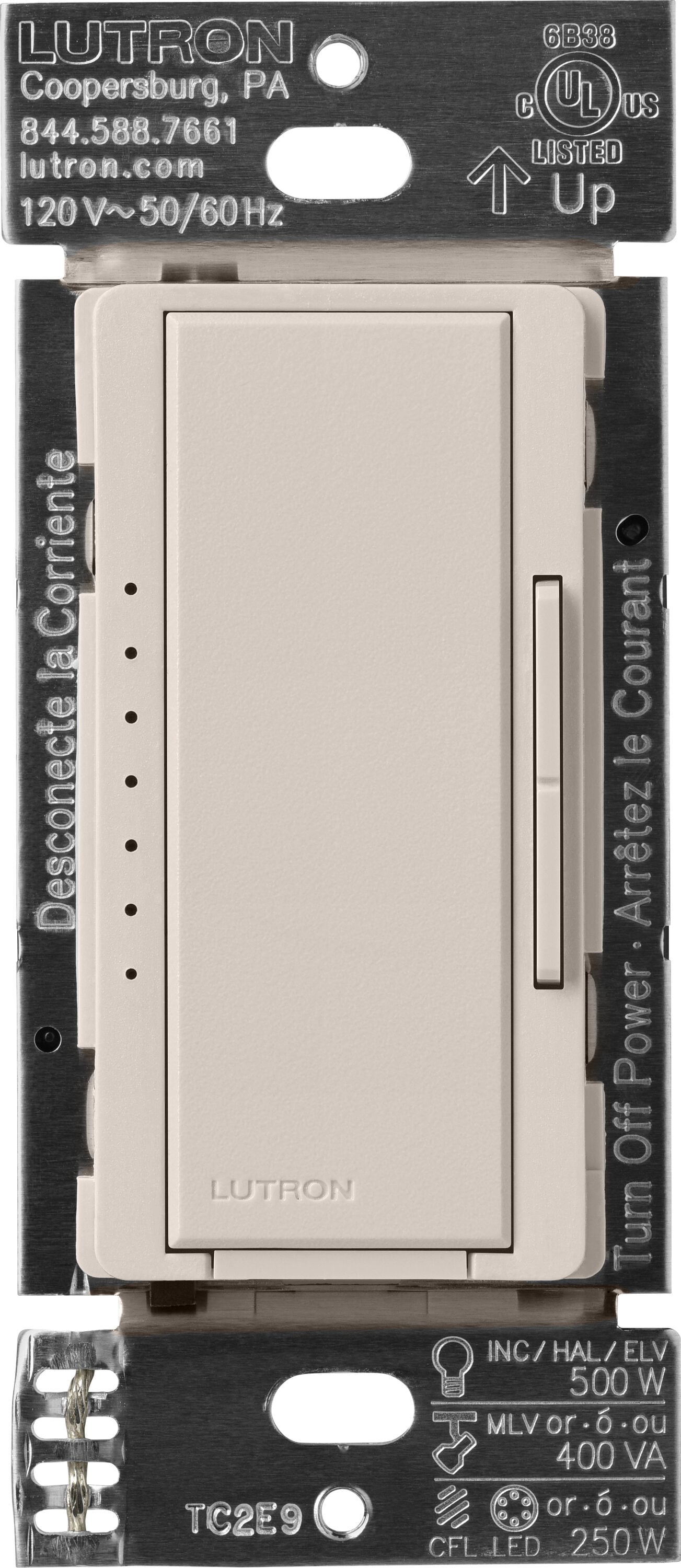 Lutron MA-PRO-TP Maestro Pro LED+ Multi-Location LED ELV Rocker Light dimmer Taupe
