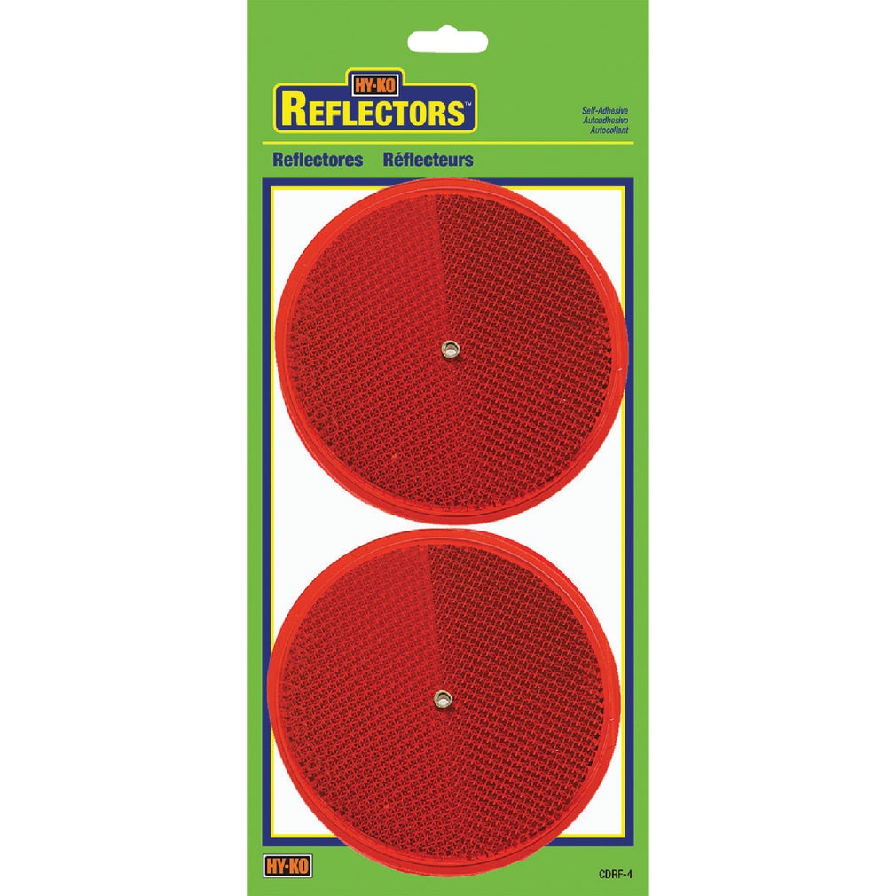 HY-C Hy-Ko Nail-On Reflector - Red 3-1/4 inch - 2 per Card