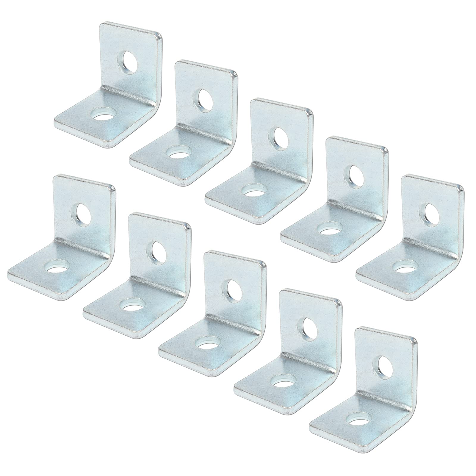 Aoibox  10 Piece 90 L Angle Bracket for 1 5 8 in Strut Channel 3 16 in Thick Carbon Steel 2 Hole Fitting for 1 2 in Bolts