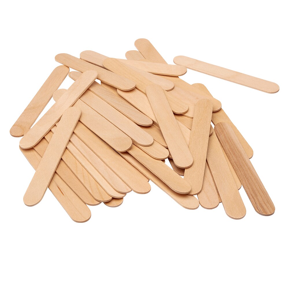 Madison Mill Natural Hardwood Craft Sticks Clear Wood 50-Pack