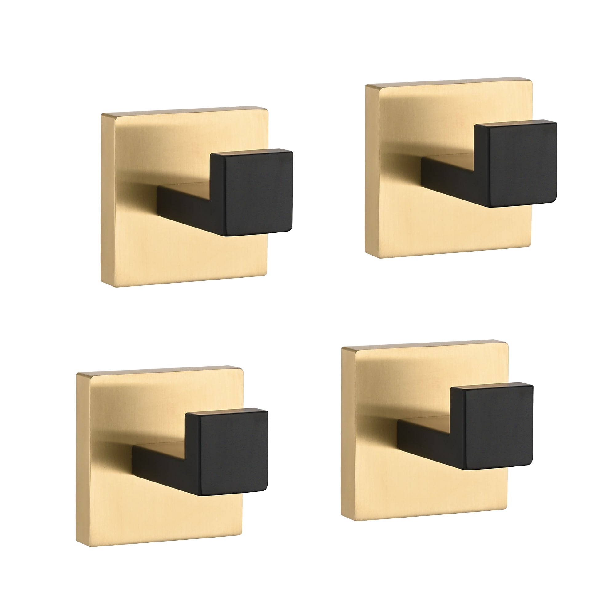 CASAINC Gold and Matte Black 4-Hook Wall-Mounted Towel Hook