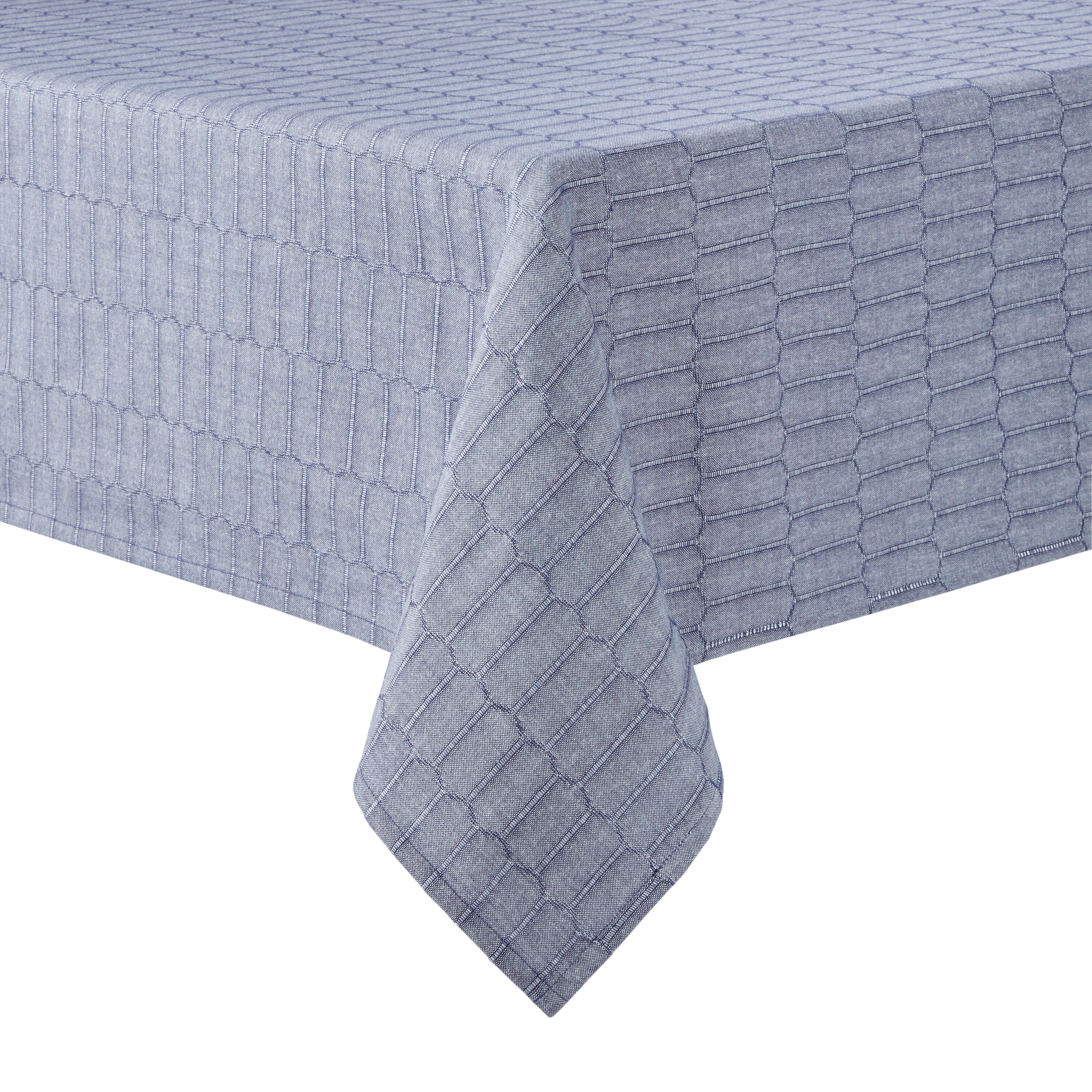Martha Stewart TC012506TDMSA1 401 Blue Cotton Rectangle Tablecloth