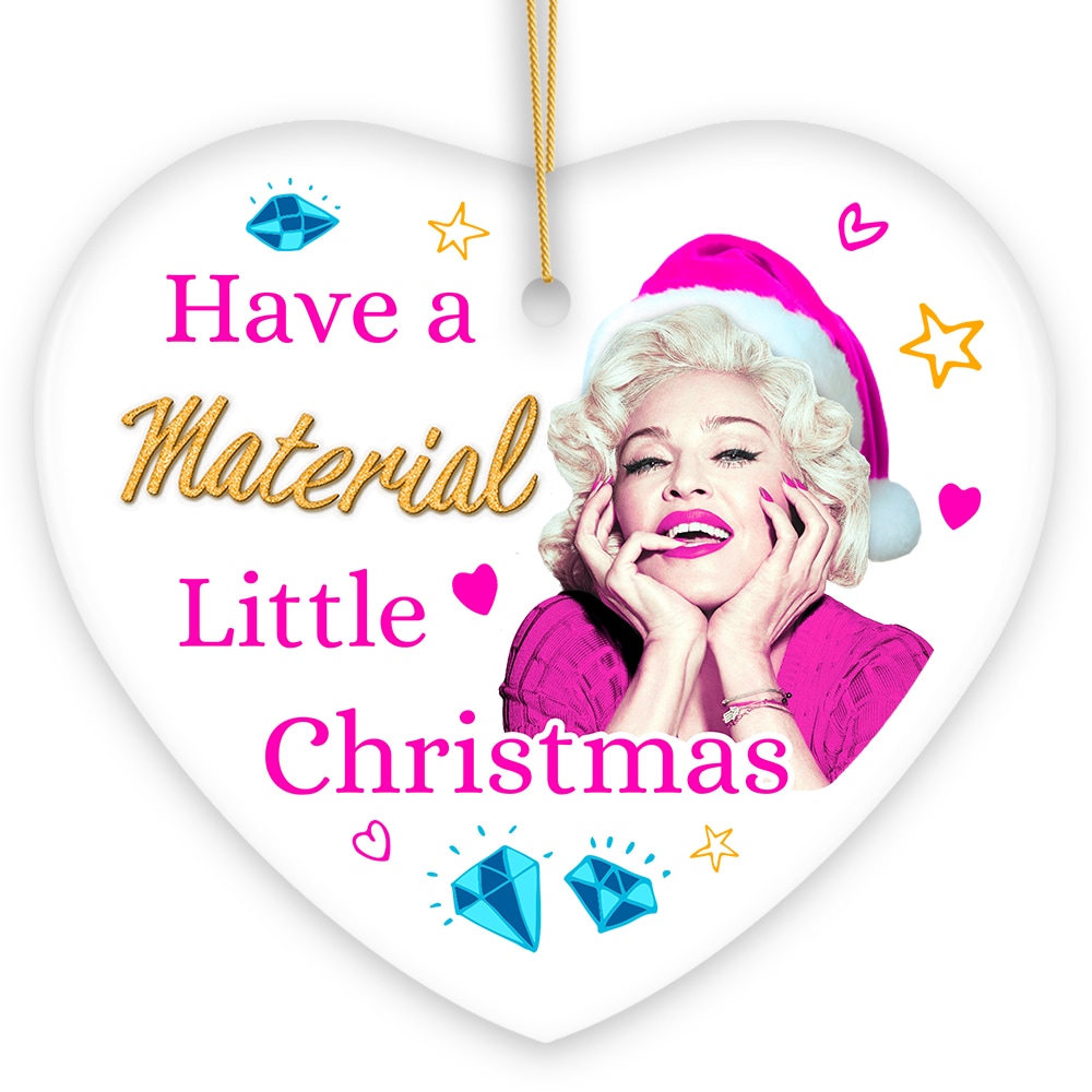 OrnamentallyYou 1379 Have a Material Little Christmas Ornament Heart Version