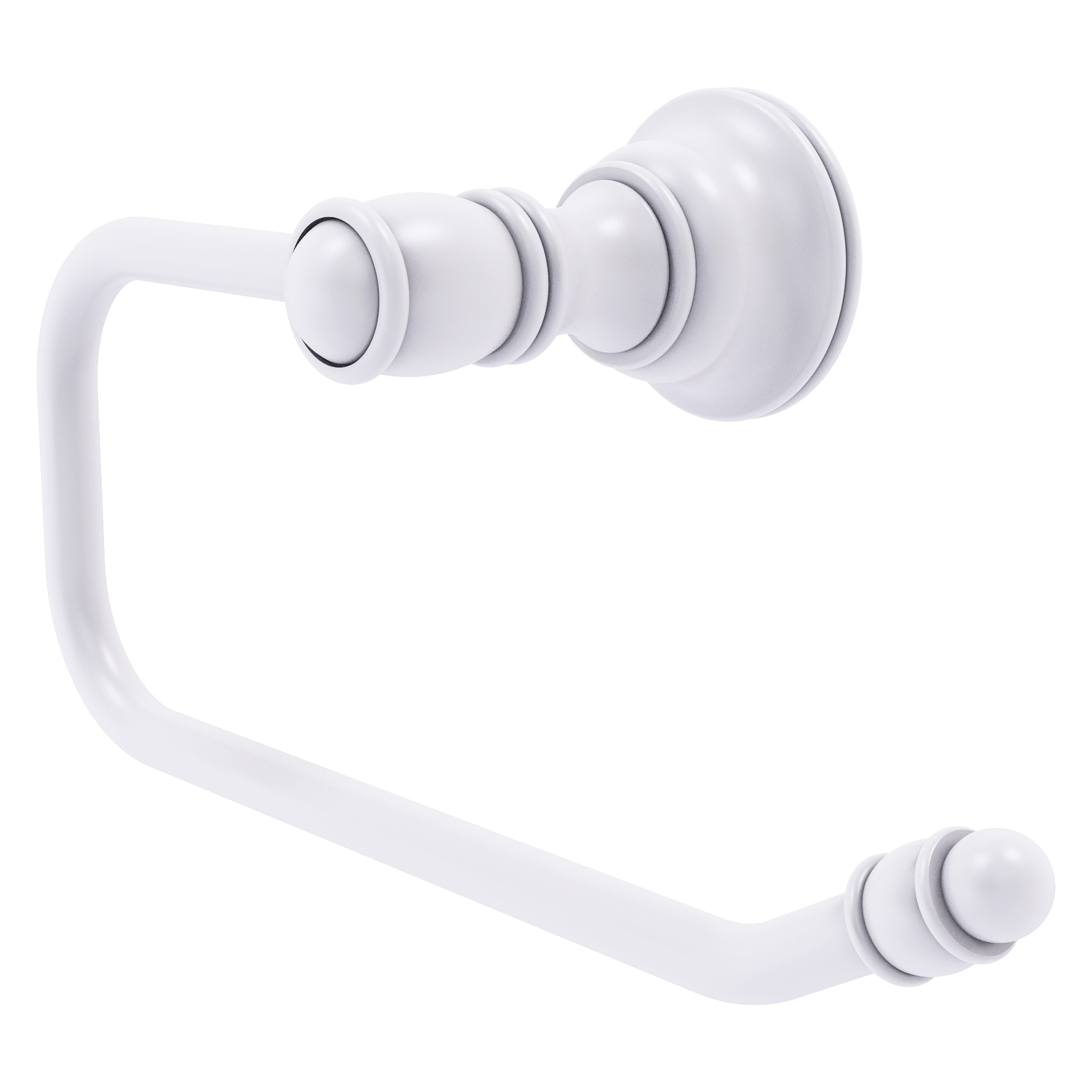 Allied Brass CL-24E-WHM Carolina Matte White Wall mount Single post Toilet Paper Holder 1 -Rolls with Storage