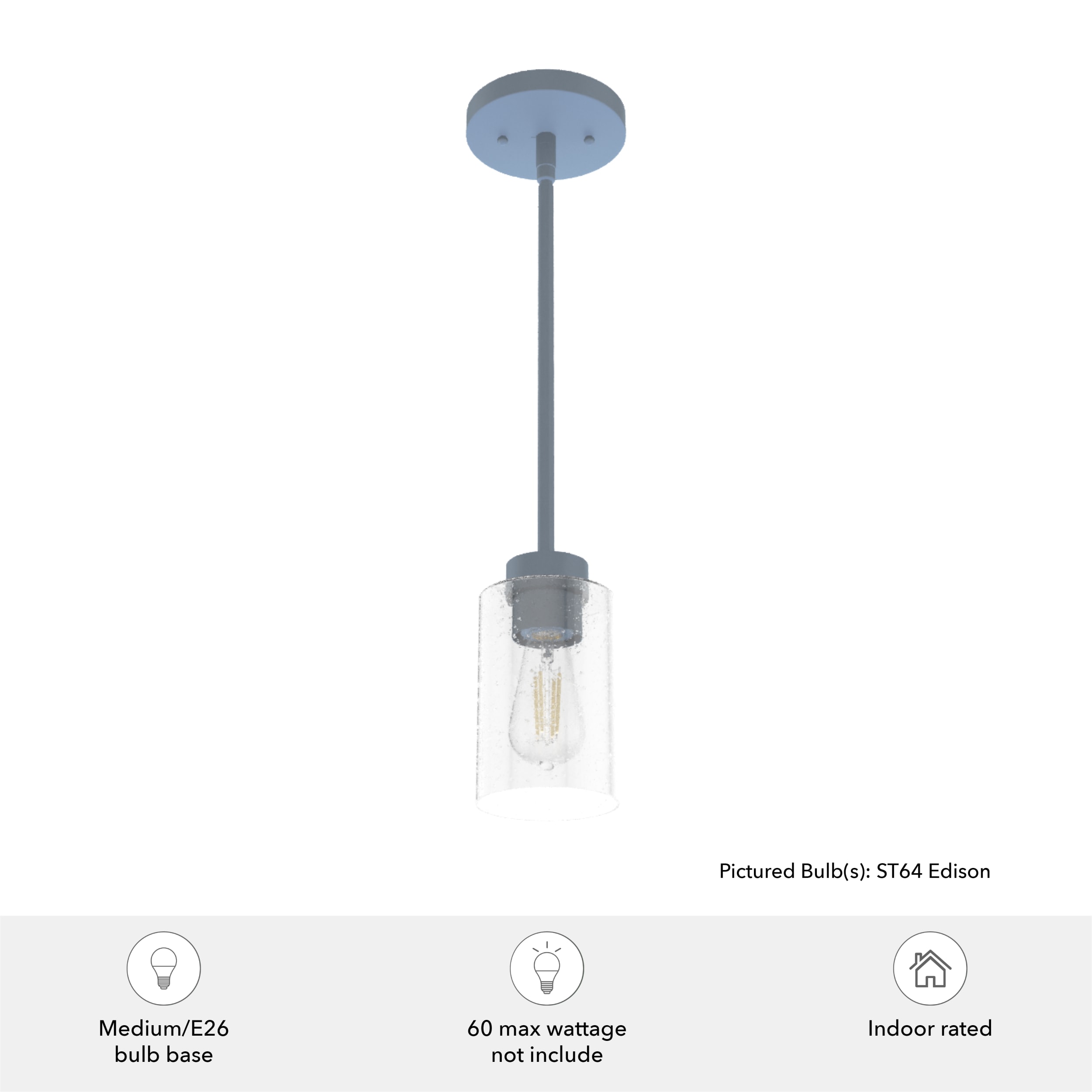 Indigo Blue Seeded Glass Mini Pendant Light