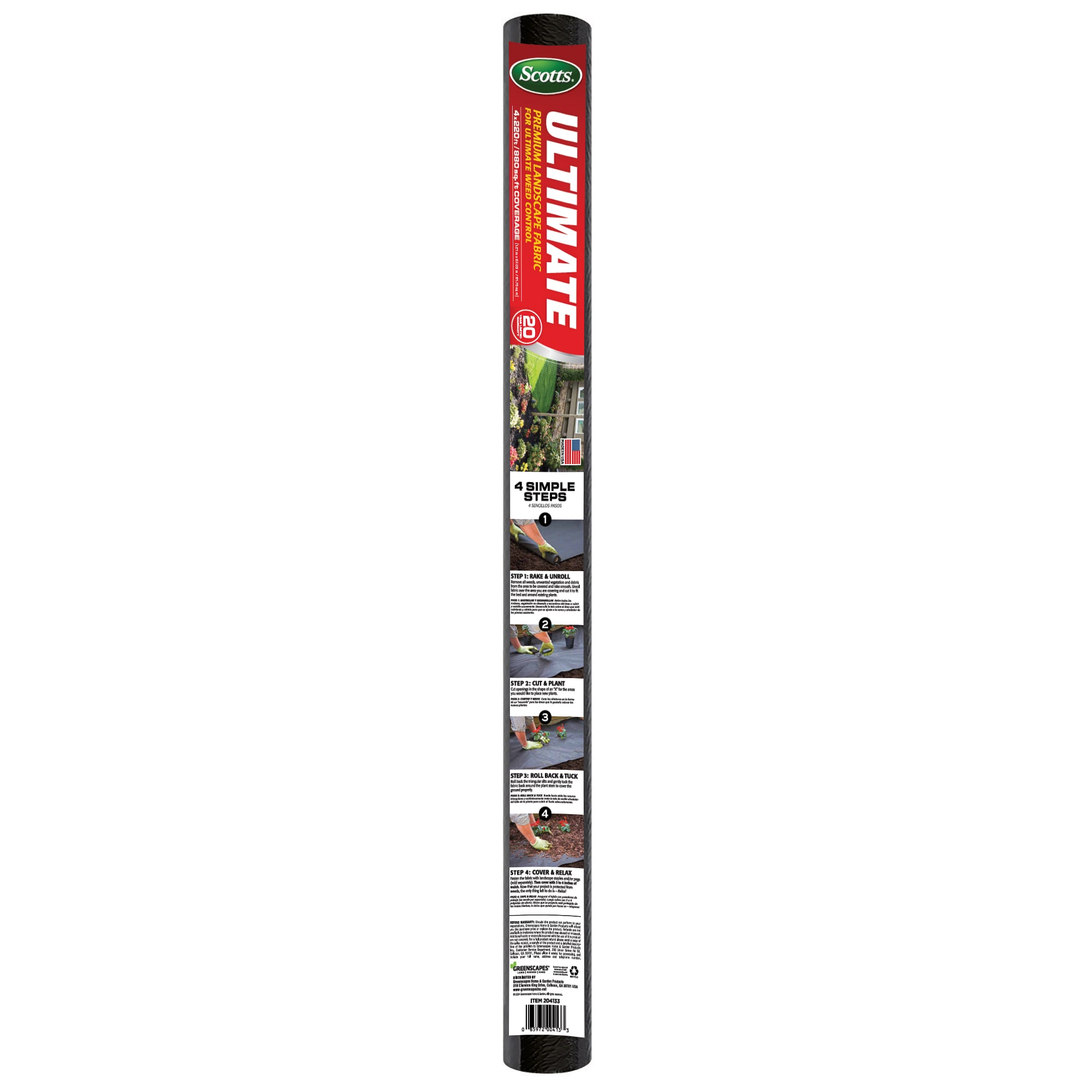 Scotts 220-Feet x 4-Feet Ultimate Weed barrier Landscape Fabric