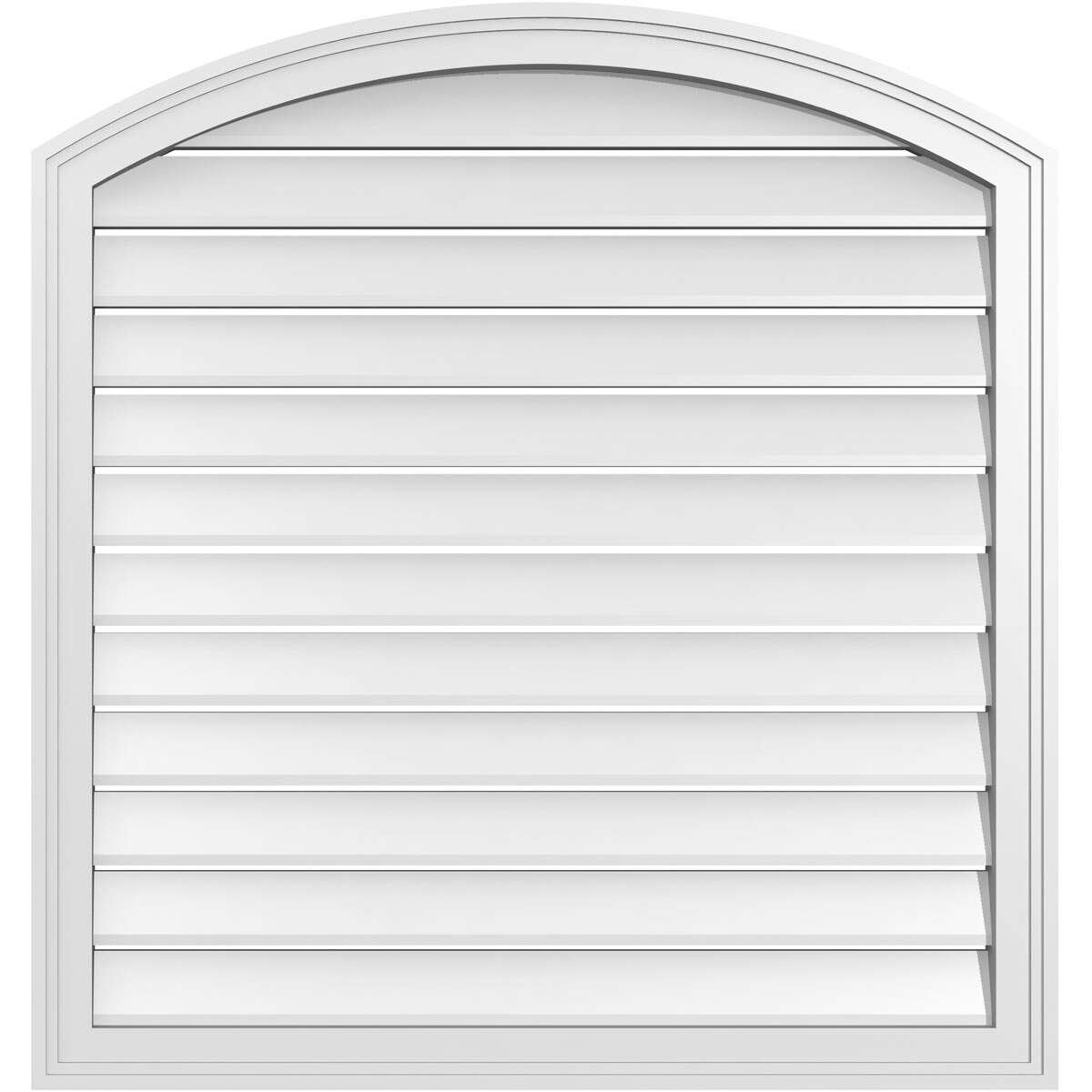 Ekena Millwork GVPAR34X3602SF 34-Inches x 36-Inches Off-white Round top PVC Gable Louver Vent