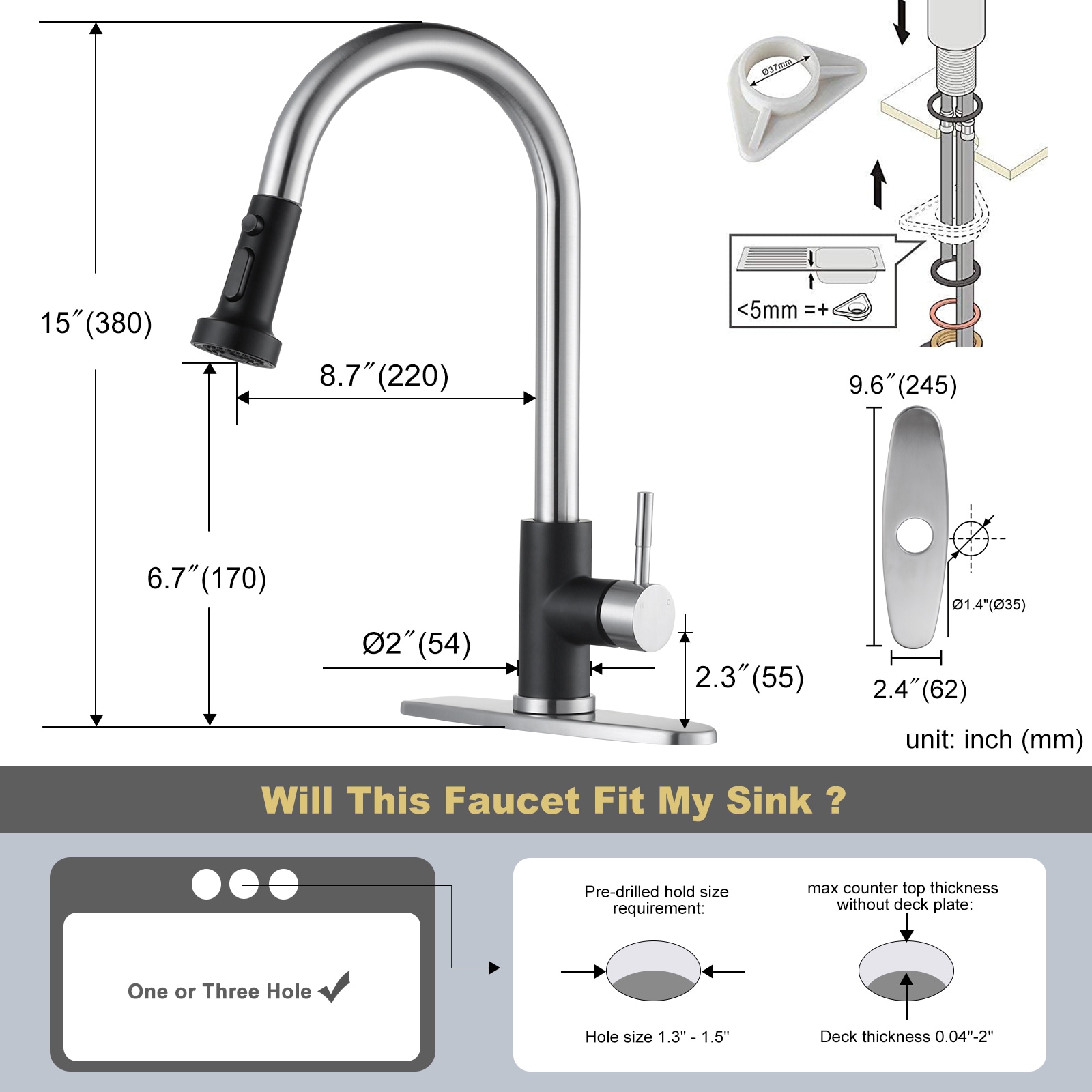 WOWOW VG2312601NB-LW Kitchen-Faucets - View #6