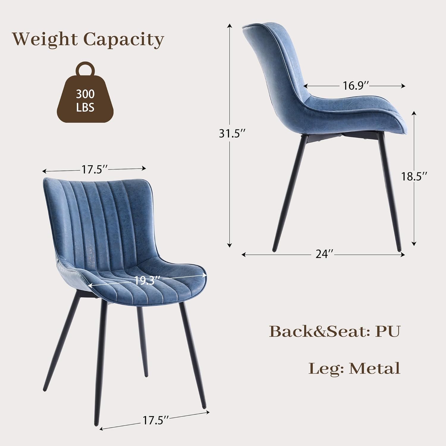 Qeetex PHO-13VICV1W-HNN Dining-Chairs - View #3