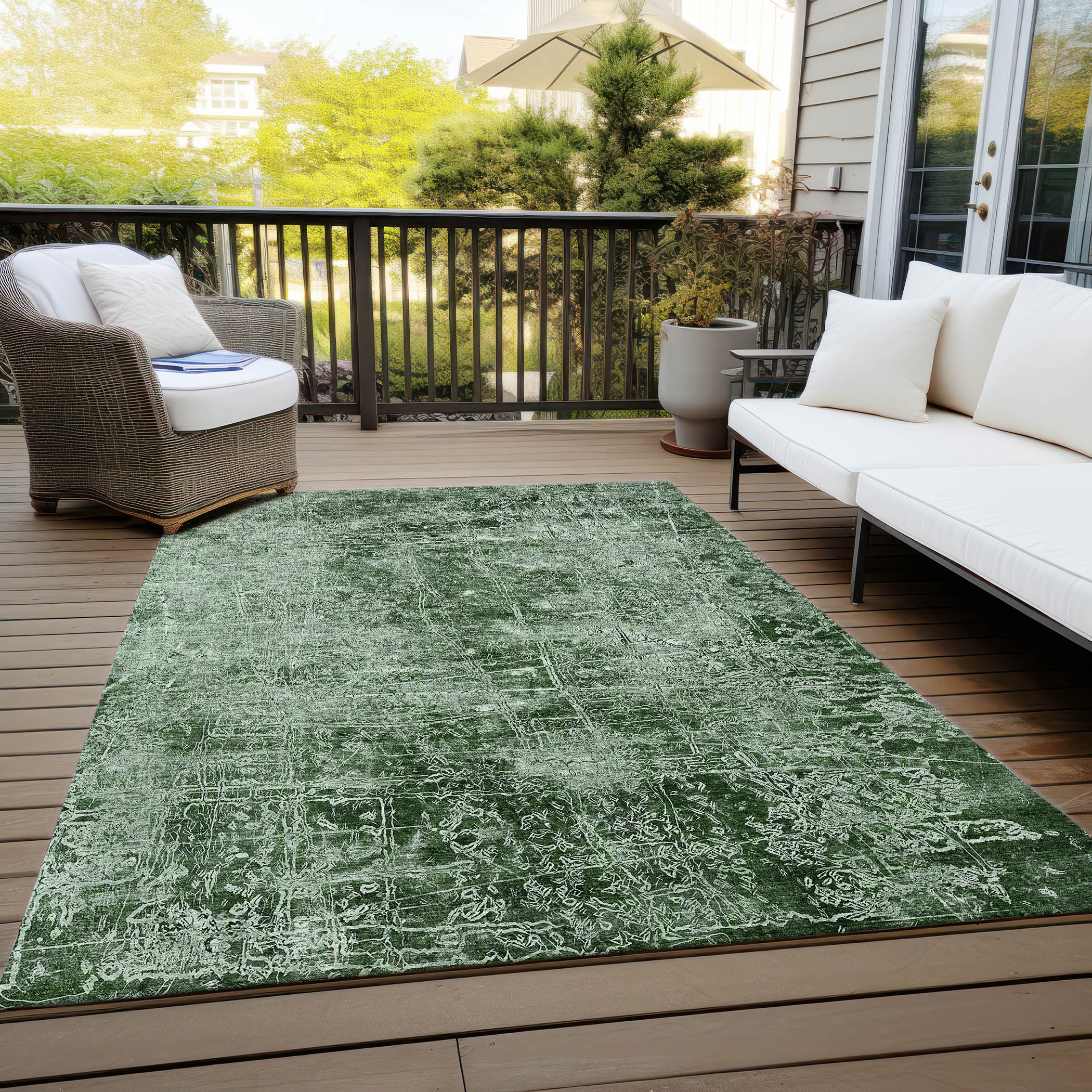 Addison Rugs Chantille 10 X 14 (ft) Emerald Indoor/Outdoor Abstract ...