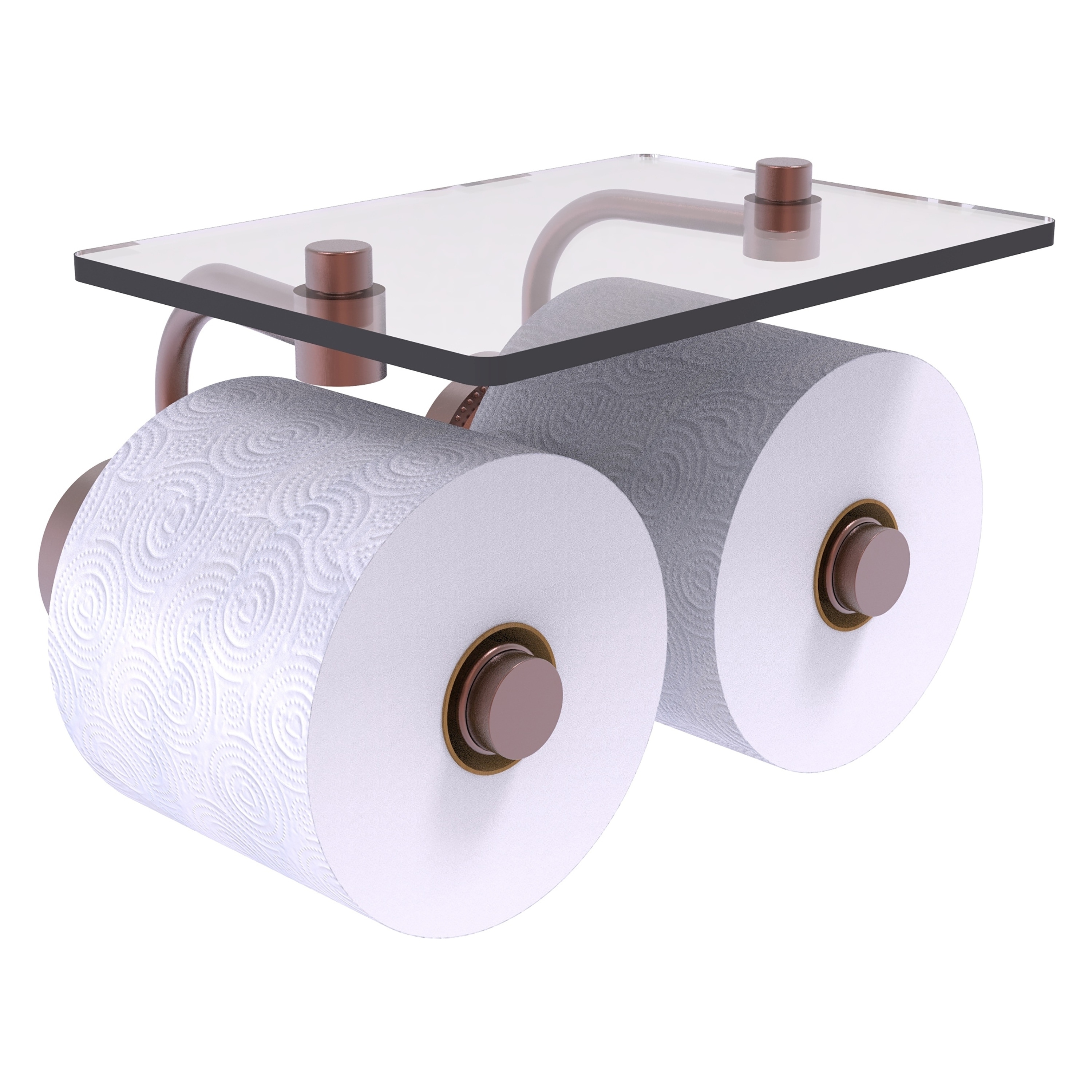 Allied Brass DT-24-2S-CA Dottingham Antique Copper Wall mount Double post Toilet Paper Holder 2 -Rolls
