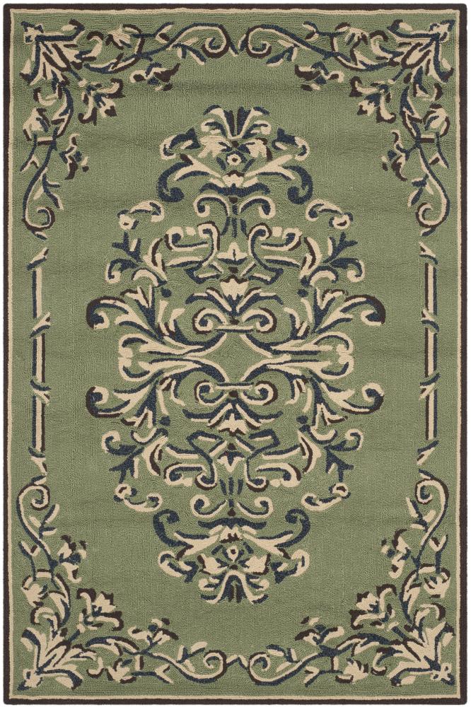 Safavieh EZC735C-4 Easy Care Thames 4 x 6 (ft) Loomed Polypropylene Sage/Multi Rectangular Indoor Floral/Botanical Farmhouse/Cottage Area rug