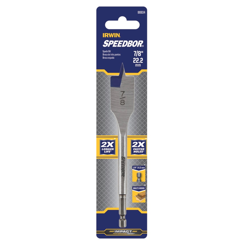 IRWIN 88814BX Standard length 7/8-in x 6-in Woodboring Spade bit Drill Bit