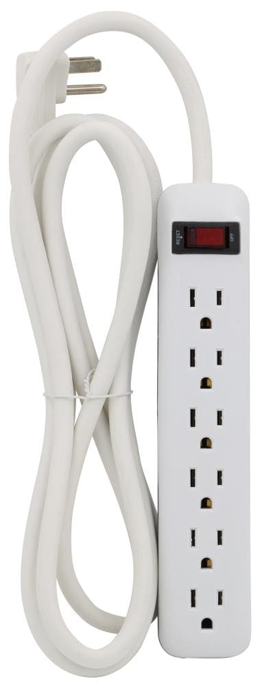 Project Source 8-ft 6-Outlet Indoor White Power Strip UTPB41115 at ...