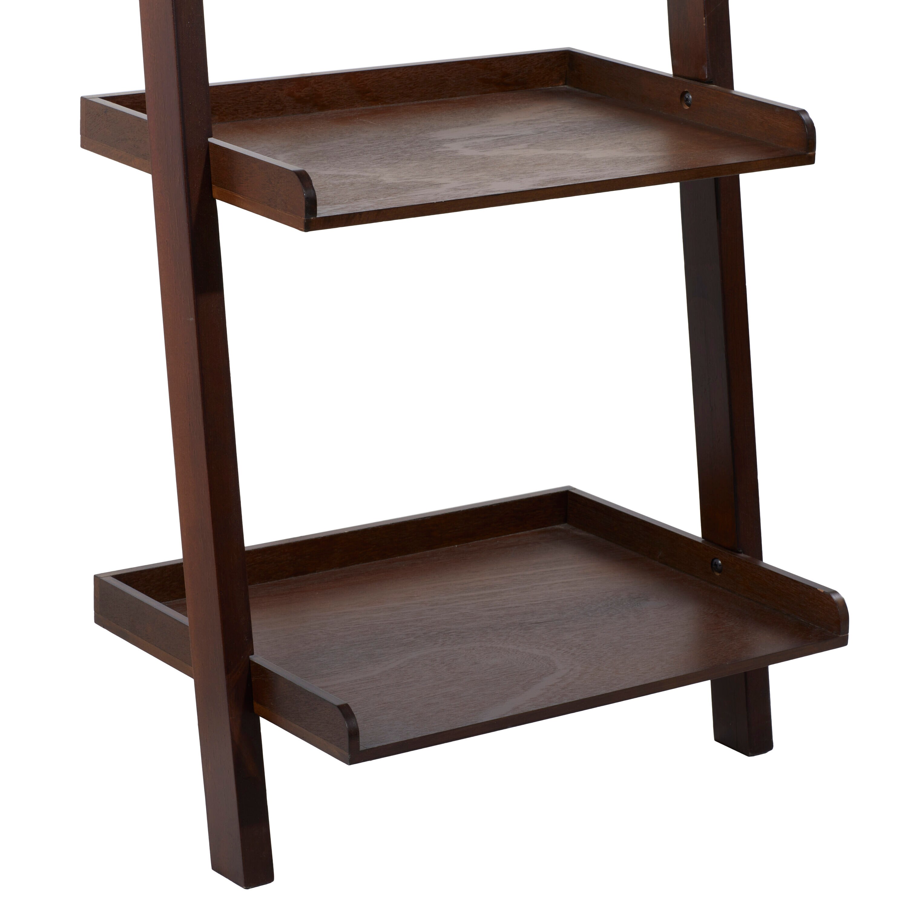 69" Brown Wooden 5-Tier Ladder Shelf