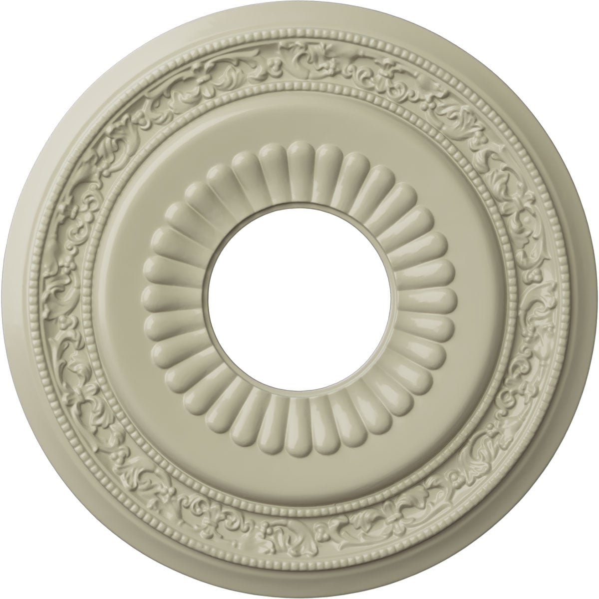 Ekena Millwork CM20LNCYF Lauren 20.625-in W x 20.625-in L Painted Clear Yellow Polyurethane Whole Ceiling Medallion