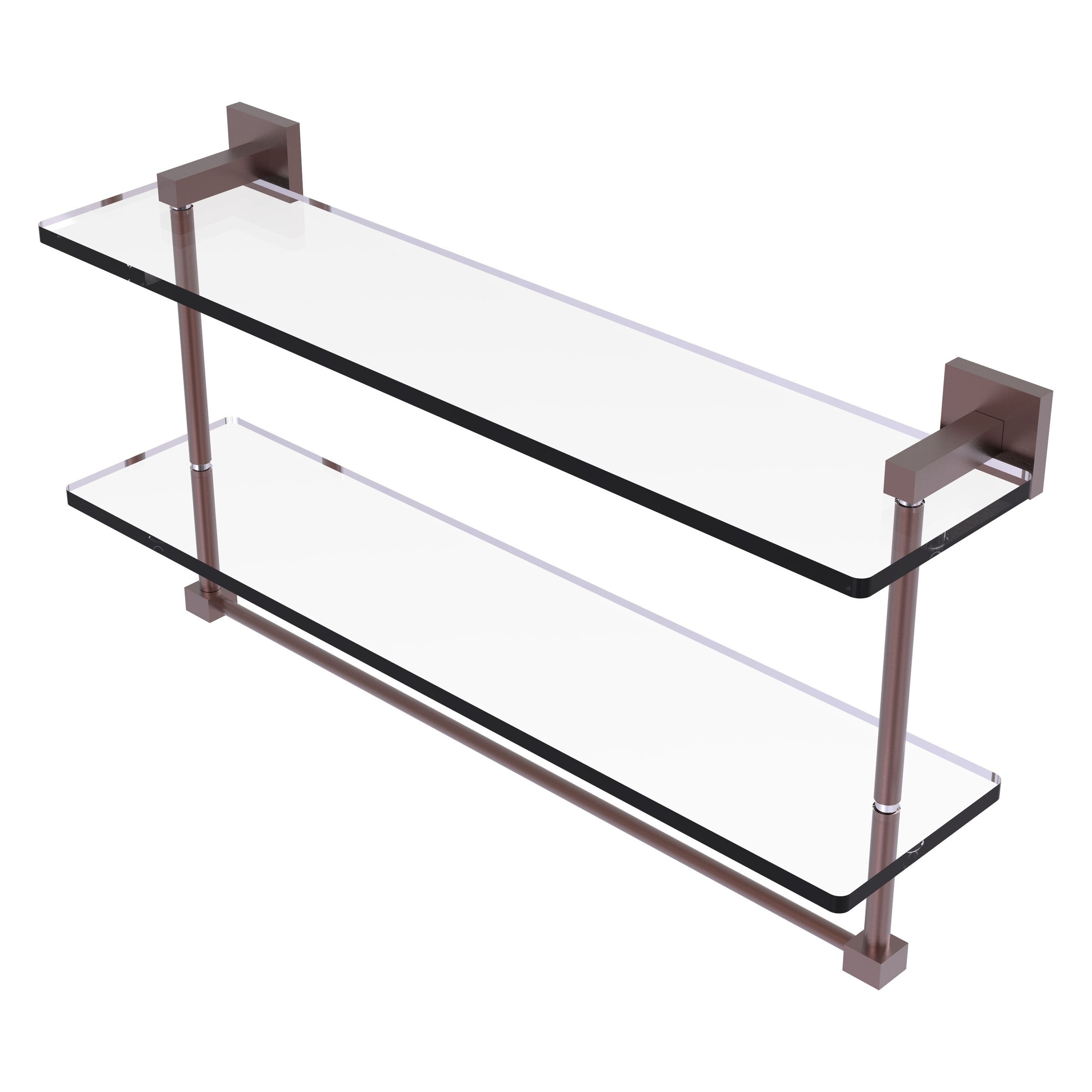 Allied Brass MT-2-22TB-CA Montero Antique Copper 2 -Tier Wall mount Bathroom Shelf ( 22-in x 11.7-in x 5-in )