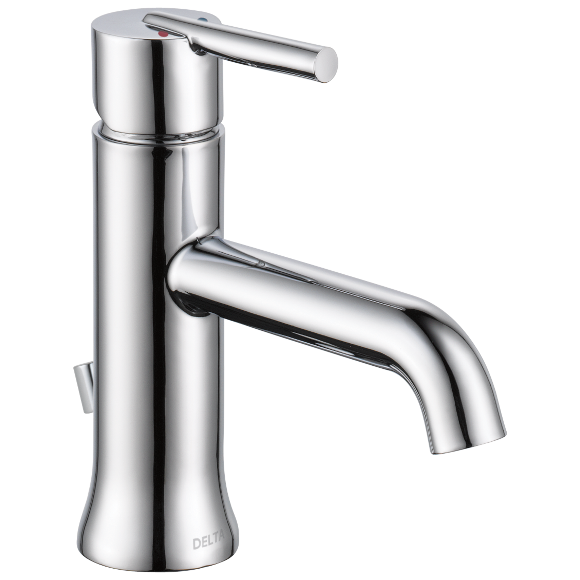 Delta 559LF-GPM-MPU Trinsic Chrome 4-in centerset 1-handle WaterSense Mid-arc Residential Handle Bathroom Sink Faucet with Drain with Deck Plate