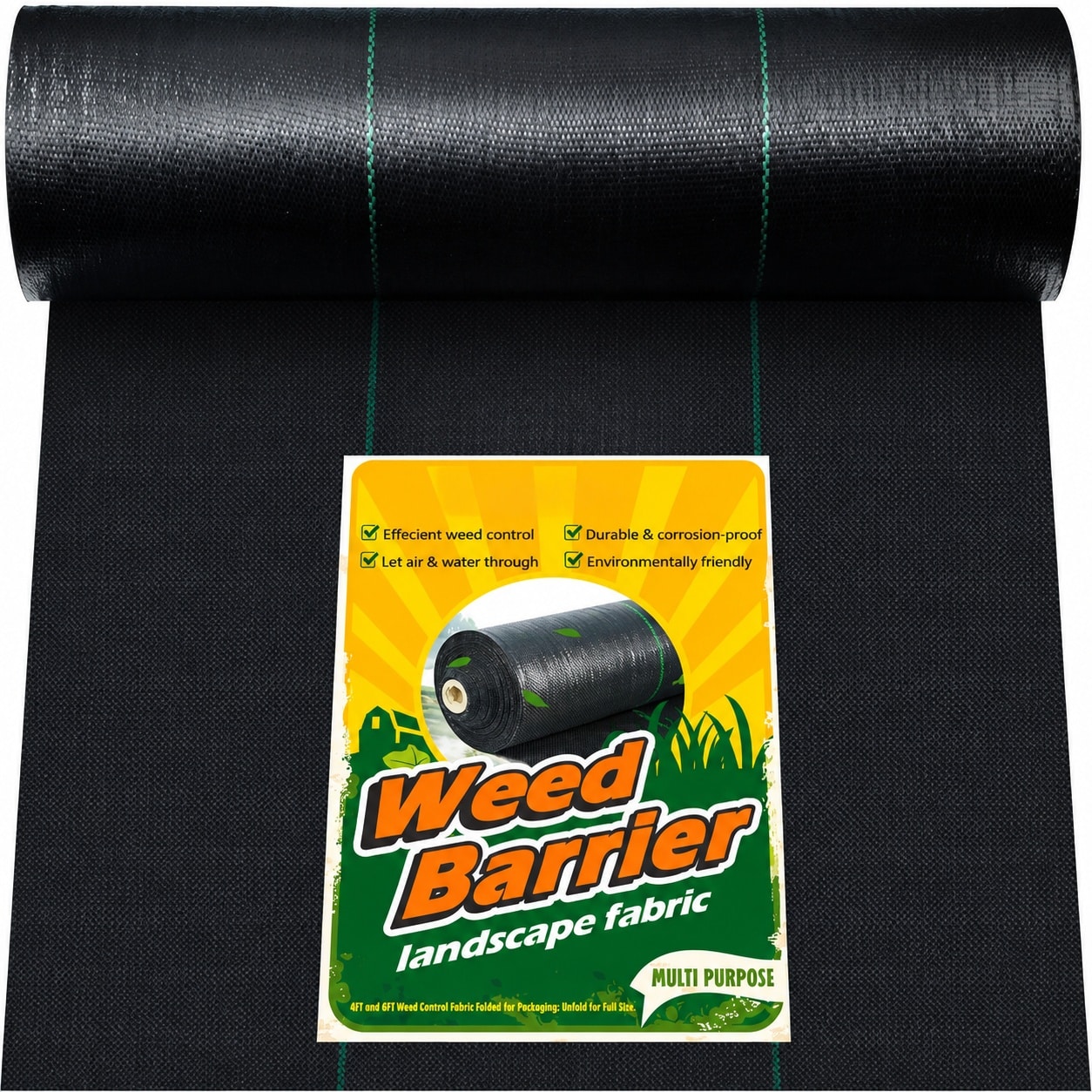 CYIKE -  Heavy Duty Weed Barrier Landscape Fabric Five Feet by One Hundred Feet Durable Garden Fa...