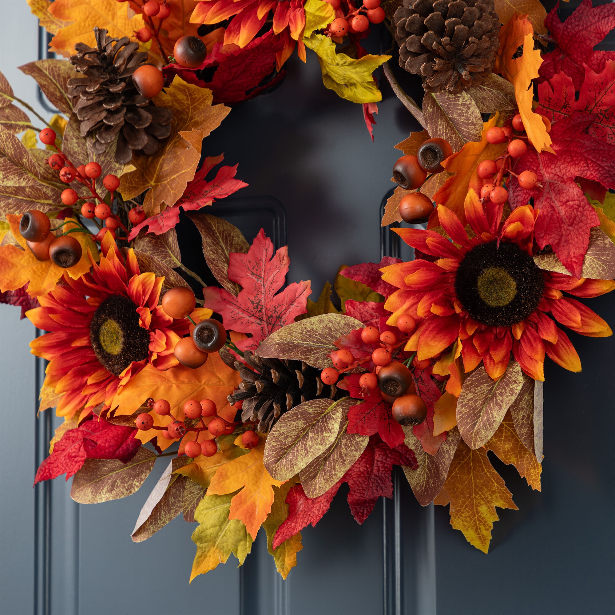 Glitzhome 2019500027 Artificial-Thanksgiving-Wreaths - View #8