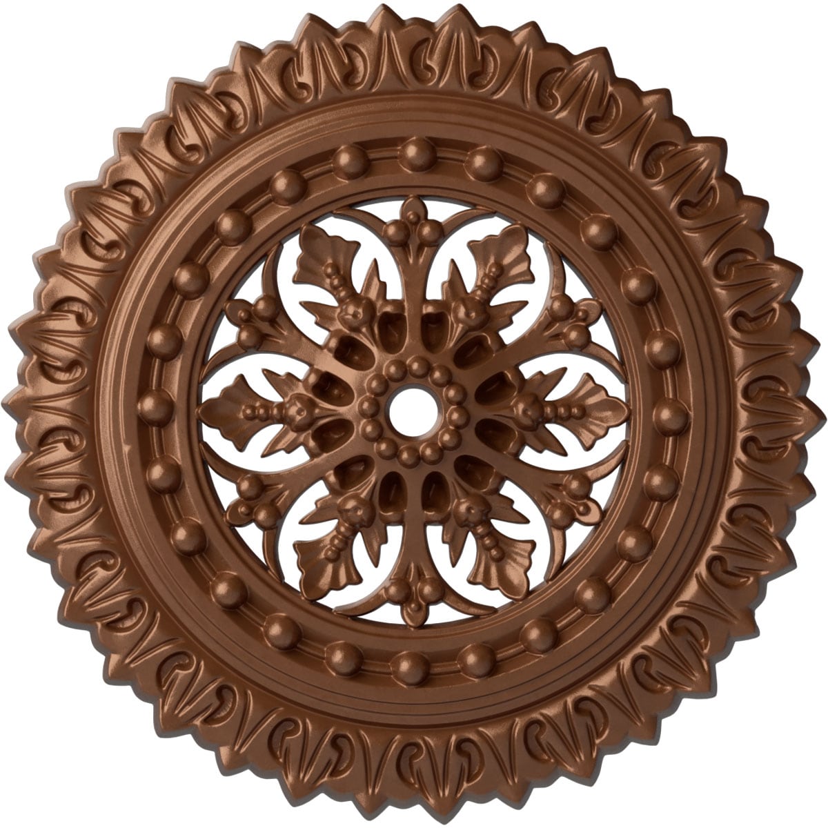Ekena Millwork CM18SKPOS Sellek 18.5-in W x 18.5-in L Painted Polished Copper Polyurethane Whole Ceiling Medallion