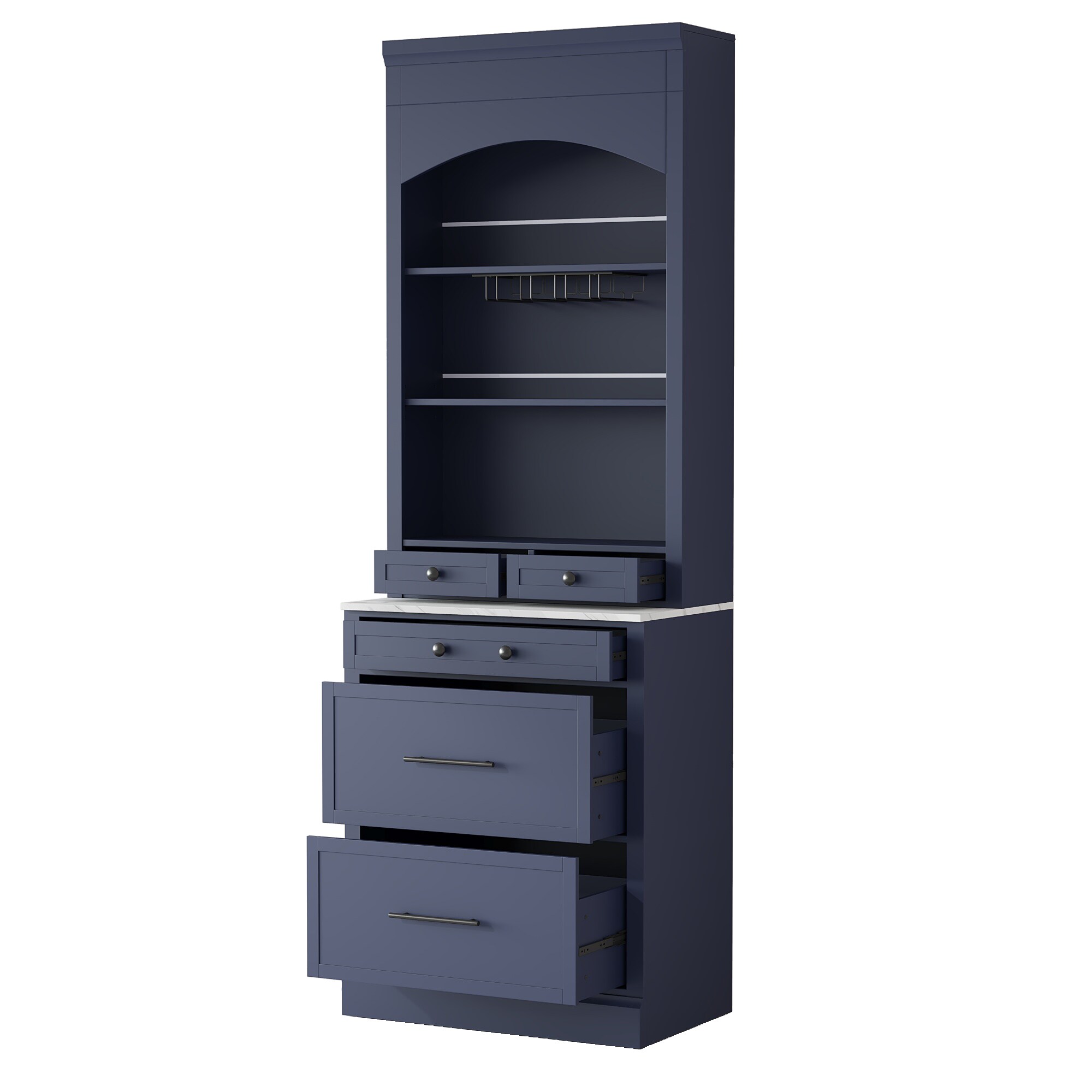 LUXEYARD Modern 28.7x17.5x83.7 Inch High Kitchen Pantry Freestanding ...