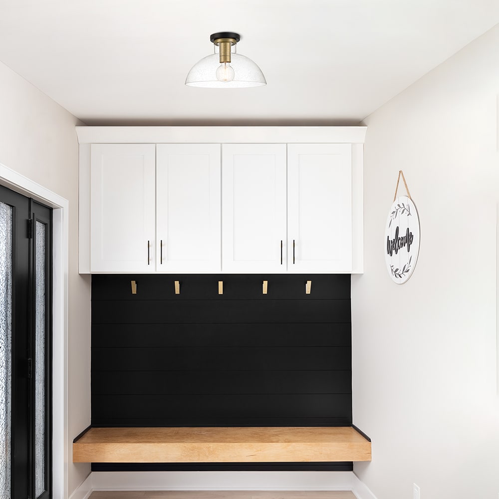 Designers Fountain D283M-SF-MB Nova 1 -Light 14-in Matte Black Semi Flush Mount Light
