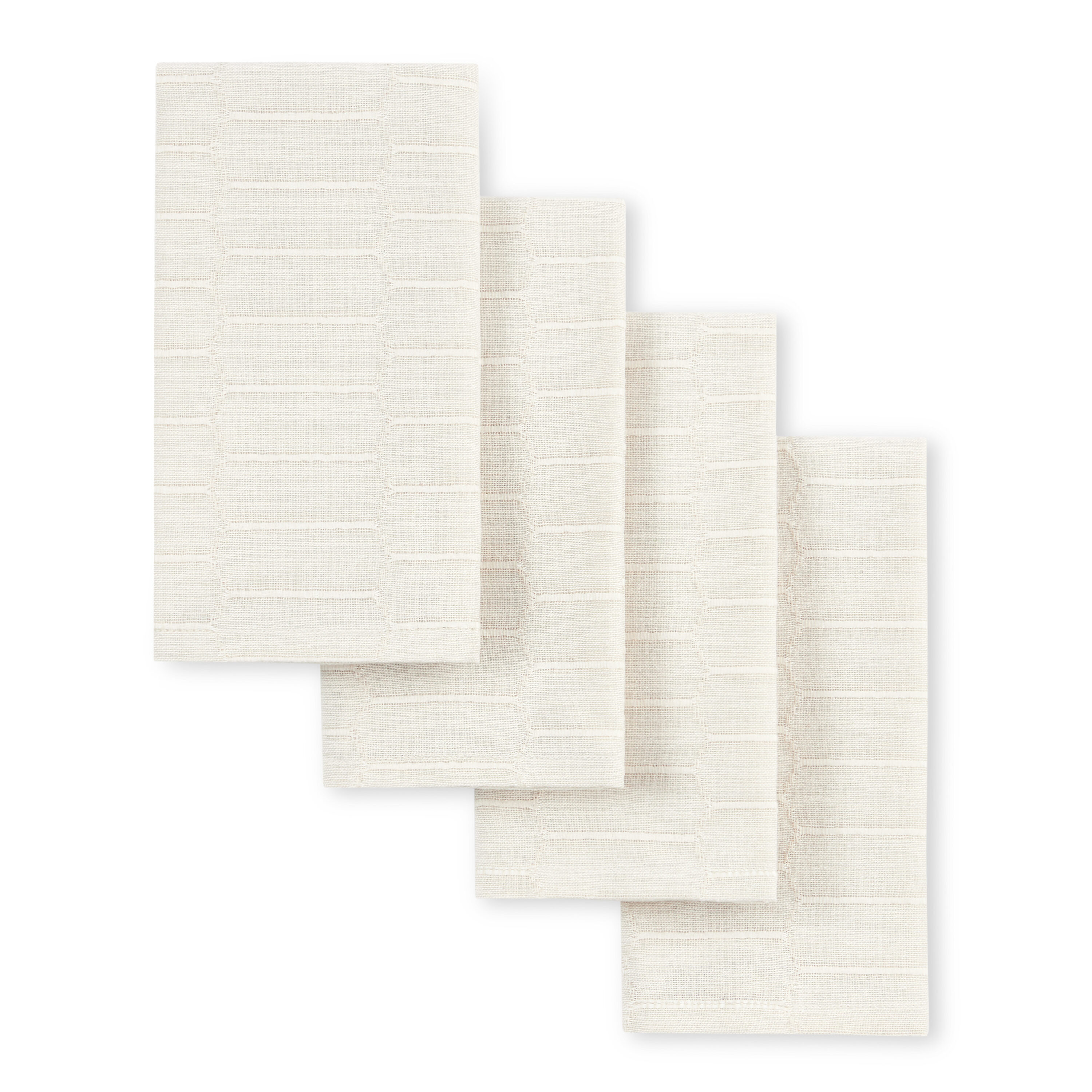 Martha Stewart N4012506TDMS 037 4 -Pack Beige Cotton Square Napkin(s)