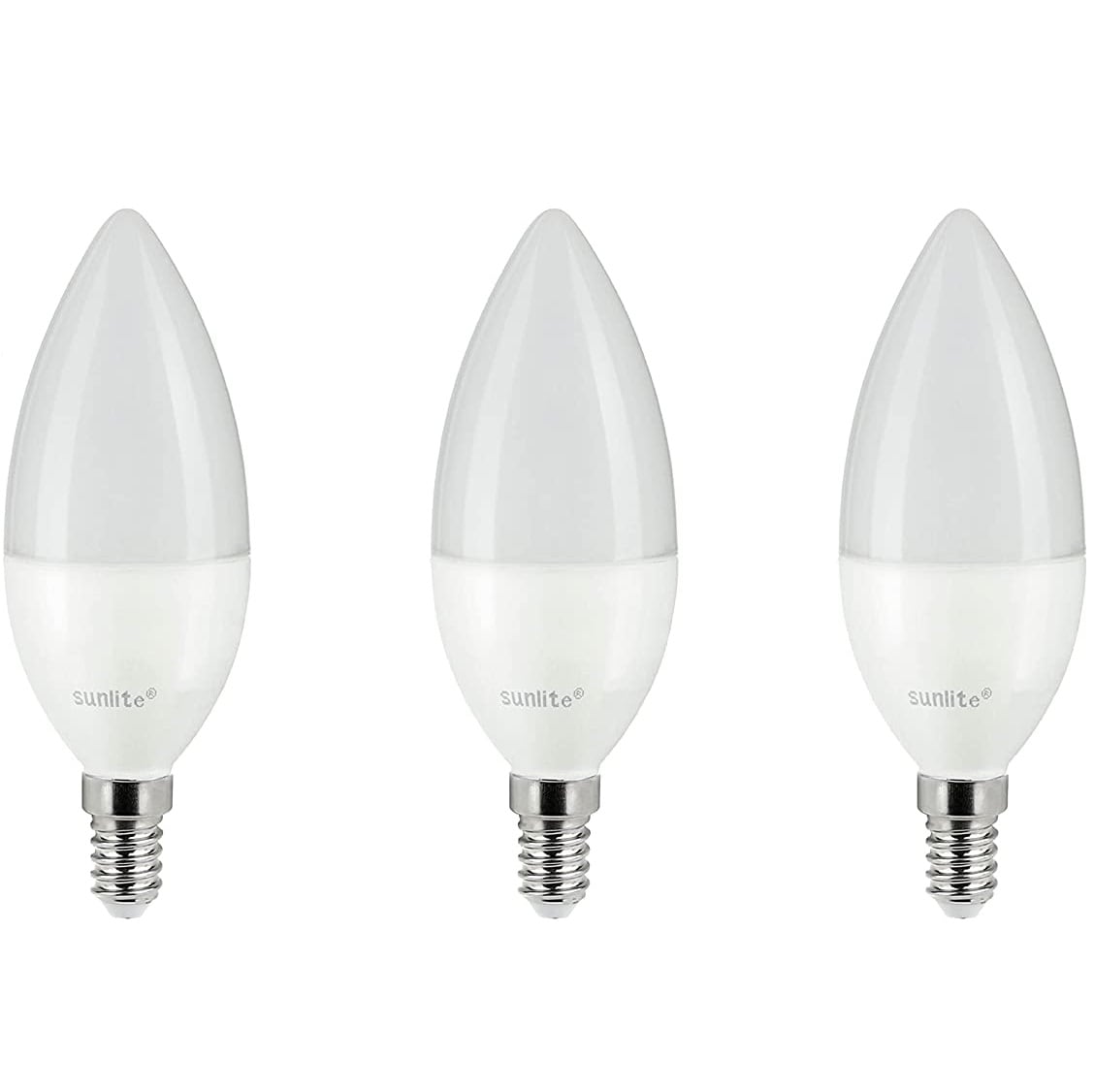 25 Pack Sunlite 60W Incandescent Torpedo Tip Chandelier with Frosted Light Bulb and European E14 Base 
