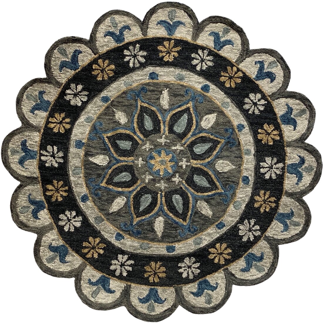 HomeRoots 3 x 3 Wool Gray Round Indoor Area Rug in the Rugs department