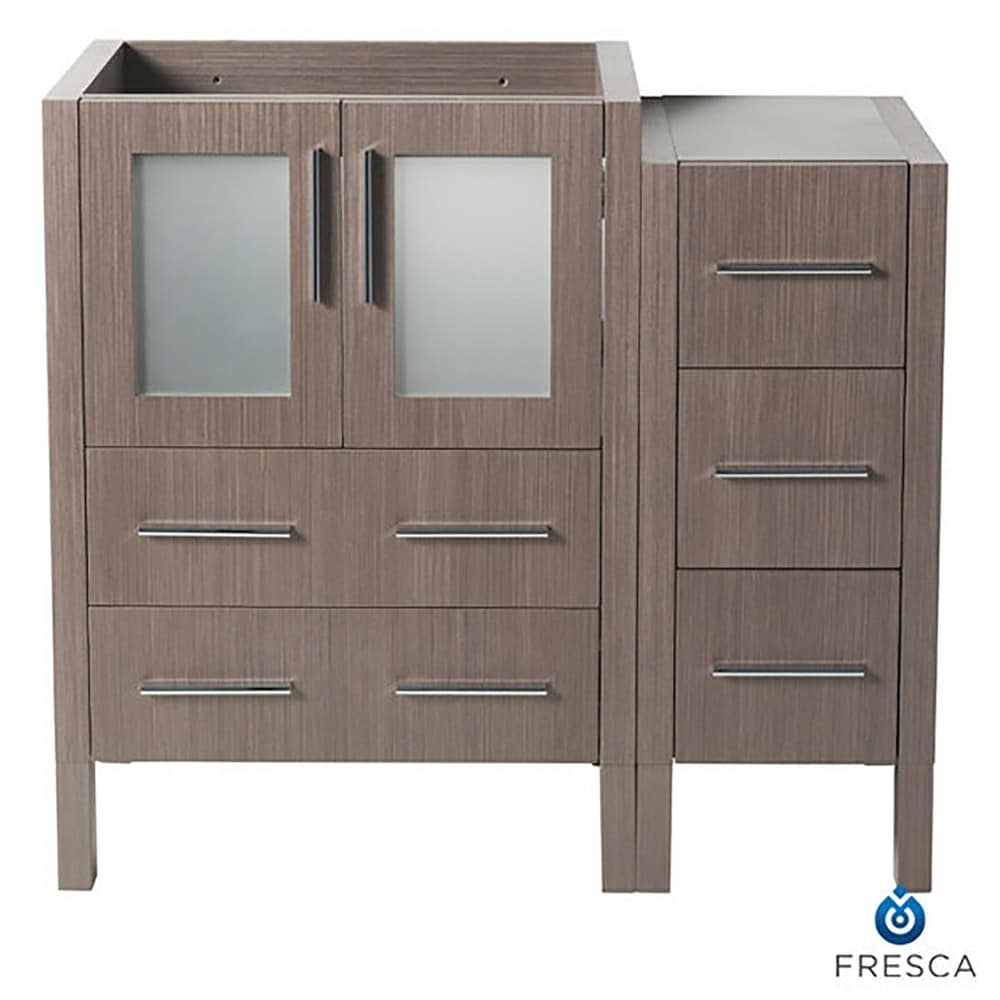 Fresca FCB62-2412GO Torino 36-in Gray Oak - 2 PCS Bathroom Vanity Base Cabinet without Top