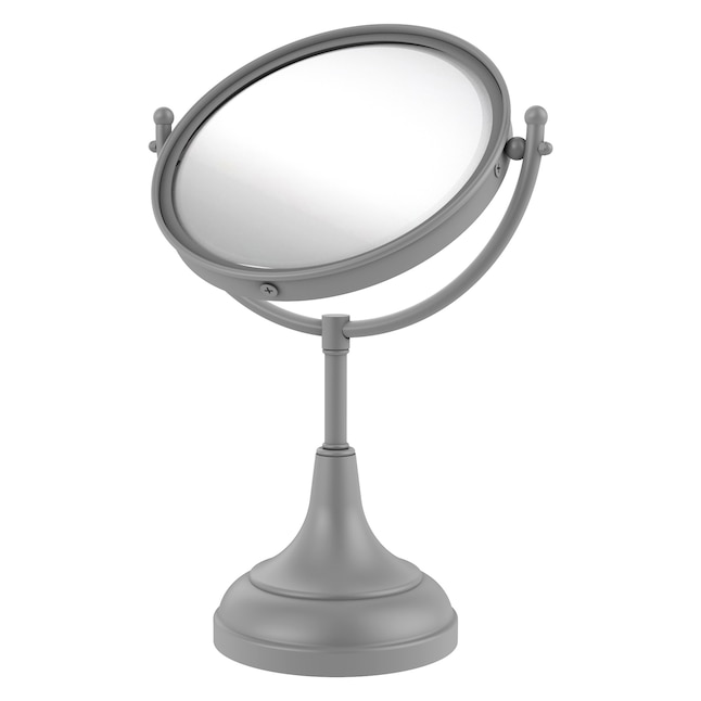 Allied Brass 8-in x 15-in Matte White Double-Sided Magnifying Countertop Vanity Mirror Allied Brass 8-in x 15-in Matte White Double-Sided Magnifying Countertop Vanity Mirror