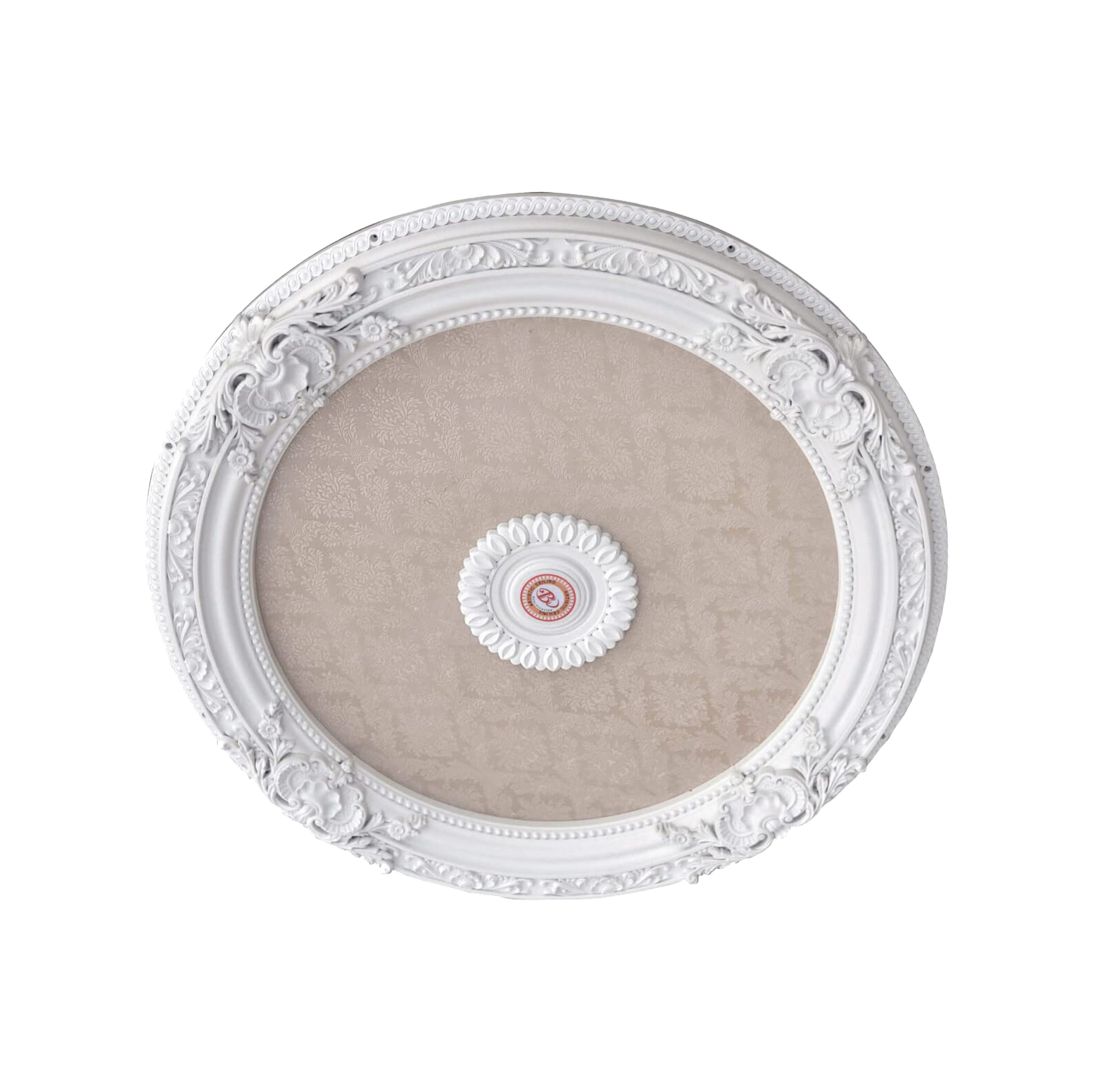 Blanco 36" White and Beige Polystyrene Chandelier Ceiling Medallion