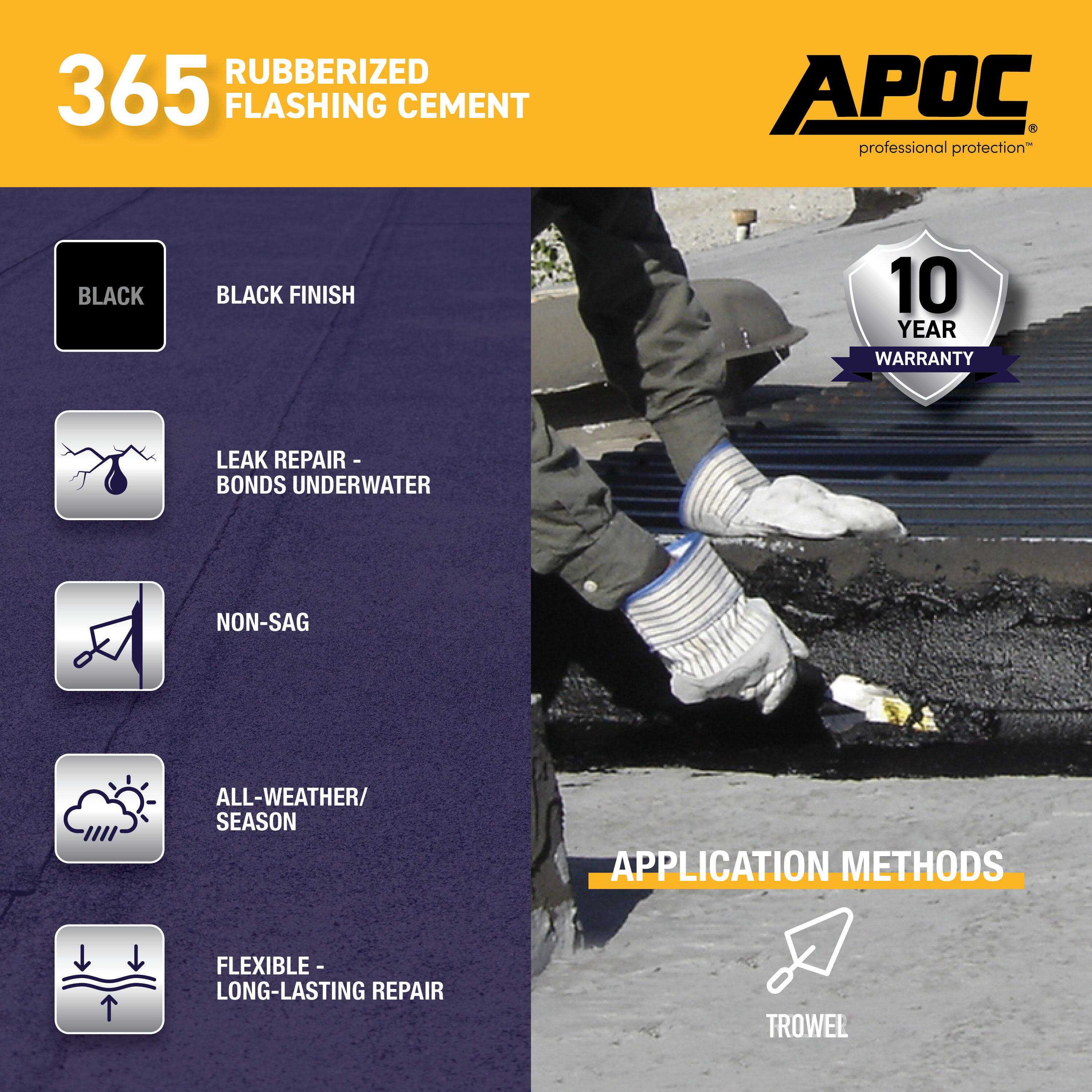 APOC® 115 Black Gold® Liquid Rubber Flashing Cement