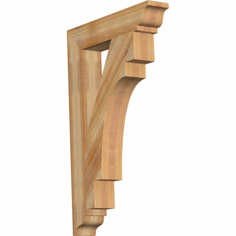 Ekena Millwork BKT04X22X34MRC01RWR Merced traditional rough sawn 4-in x 22-in x 34-in Western red cedar Brown Wood Standard bracket