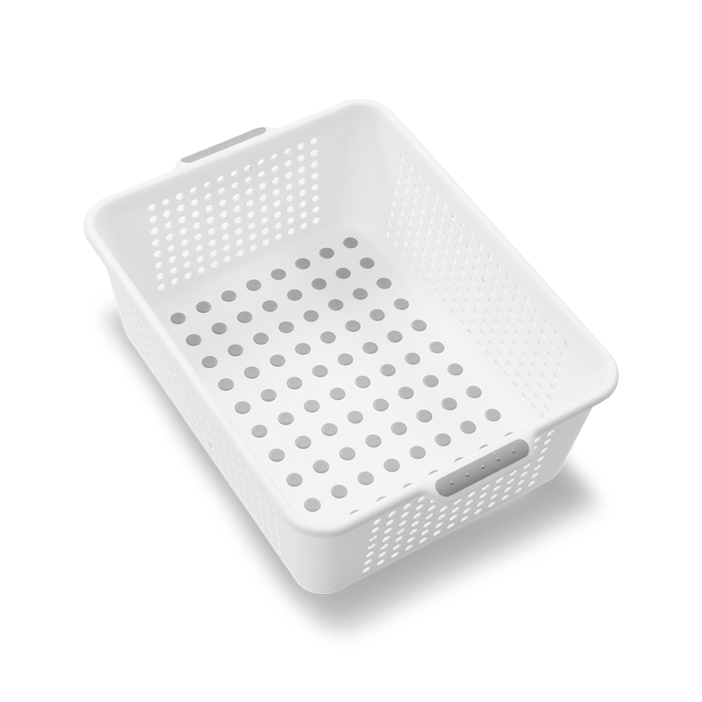 Style Selections 11-in W x 9.1-in H x 14.2-in D White Plastic Basket in the Storage  Bins & Baskets department at