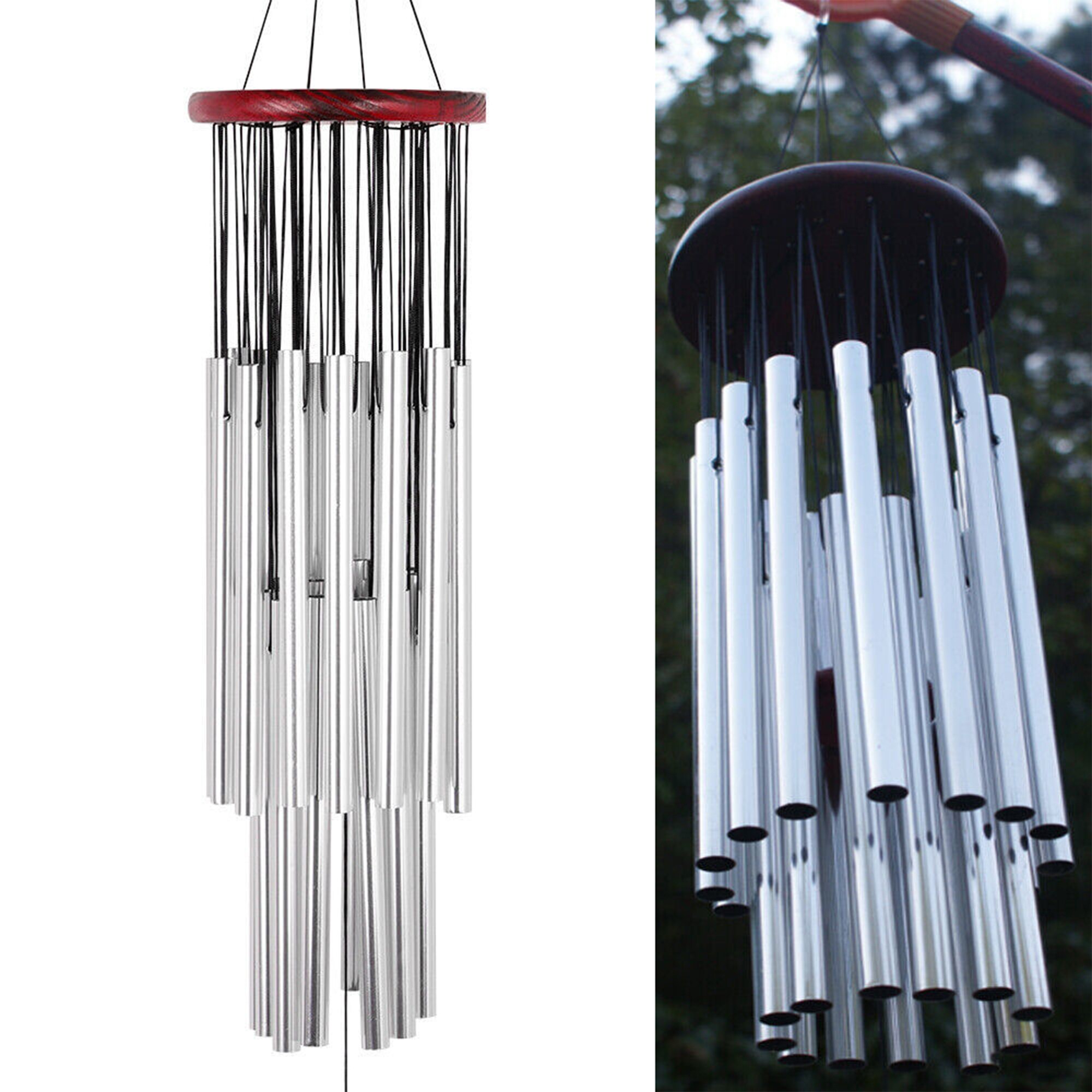 AHIOU HOME 35.4-in Silver Metal Modern Wind Chime in the Wind Chimes  department at