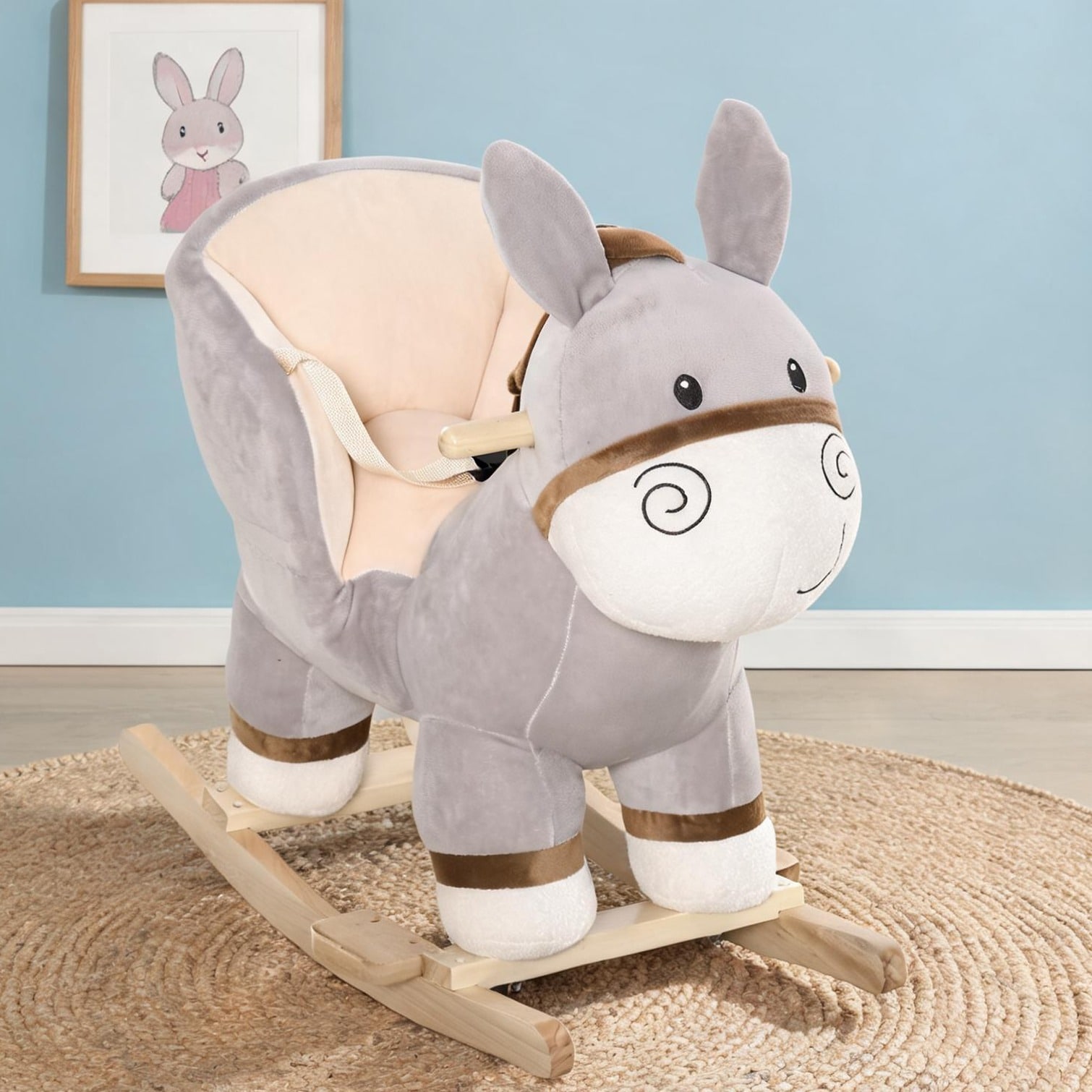 chillscreamni Light Gray 61 x 34.3 x 57.8 in Rocking Horses and Animals ...