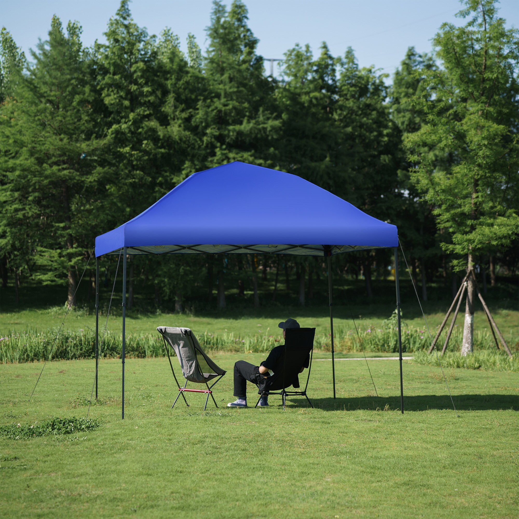 Grearden 10 ft x 10 ft Square Black Pop up Canopy in the Canopies department at Lowes