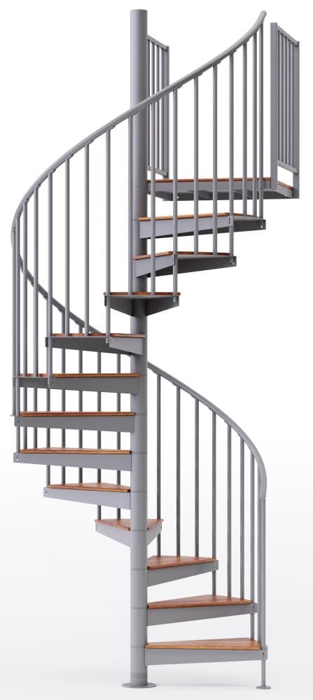 Mylen Stairs Condor 60-in x 12.84-ft 2 Platform Rails Gray Spiral ...