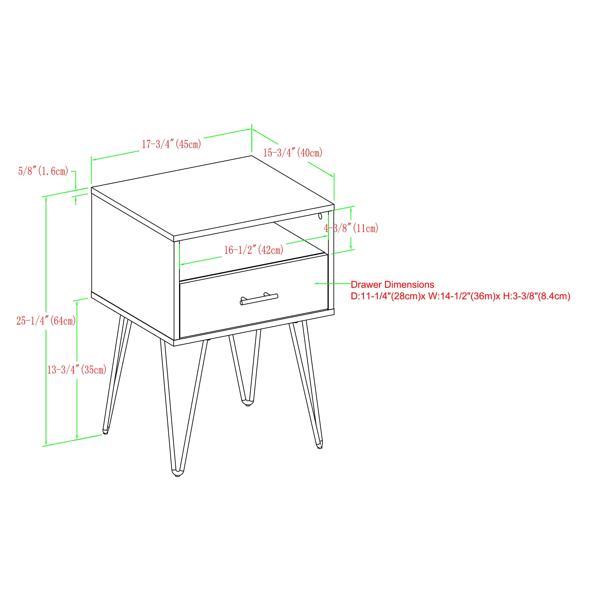 Walker Edison LWF18CRFSTSG End-Tables - View #15