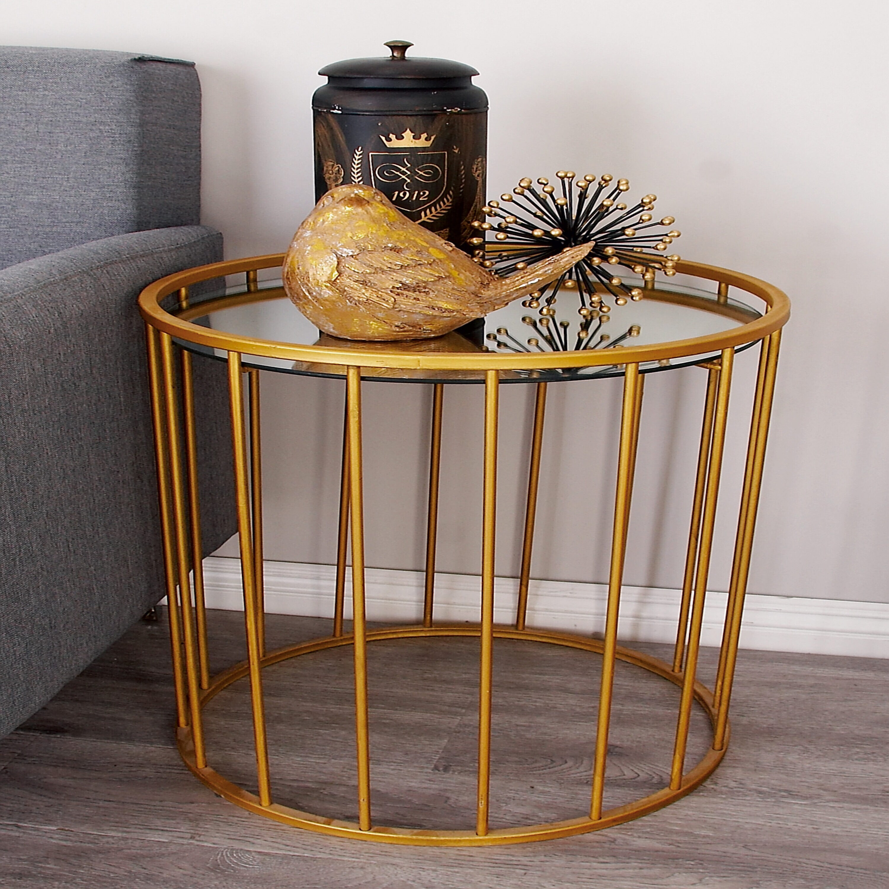 Off -White Distressed Vintage Bar/Coffee Bar Armoire w/Caged Pendant Lights  & Chicken Wire Doors