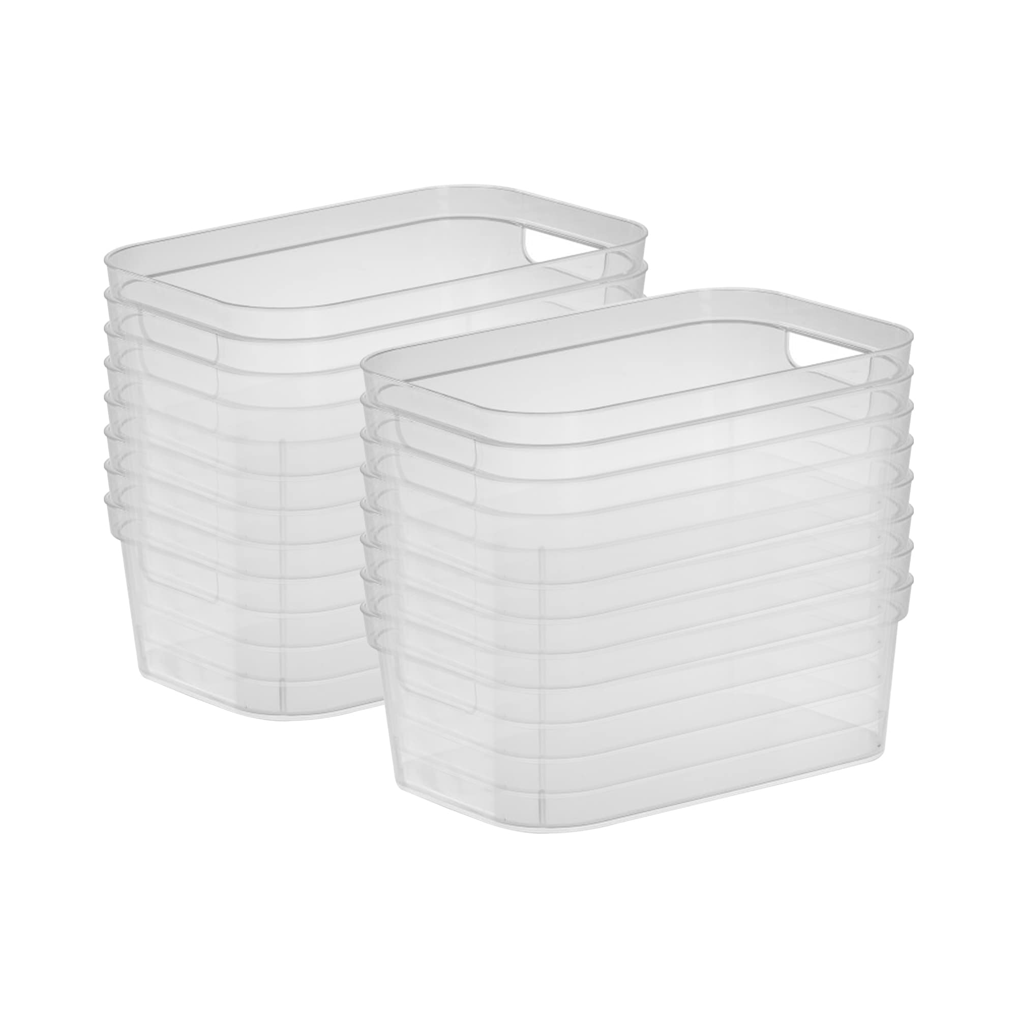 Sterilite 292749 4.25x8x12.25 In Storage Bin w/ Carry Through Handles  Clear (16 Pack)