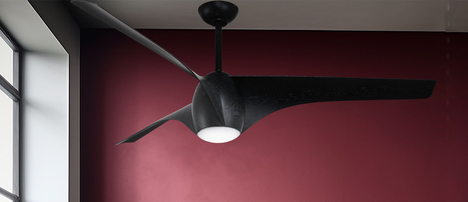 Minka Aire F839L-MBM Airwave 65-in Integrated LED Matte Black with Matte Black Blades Ceiling Fan With Light - Remote Included ( 3 -Blade )