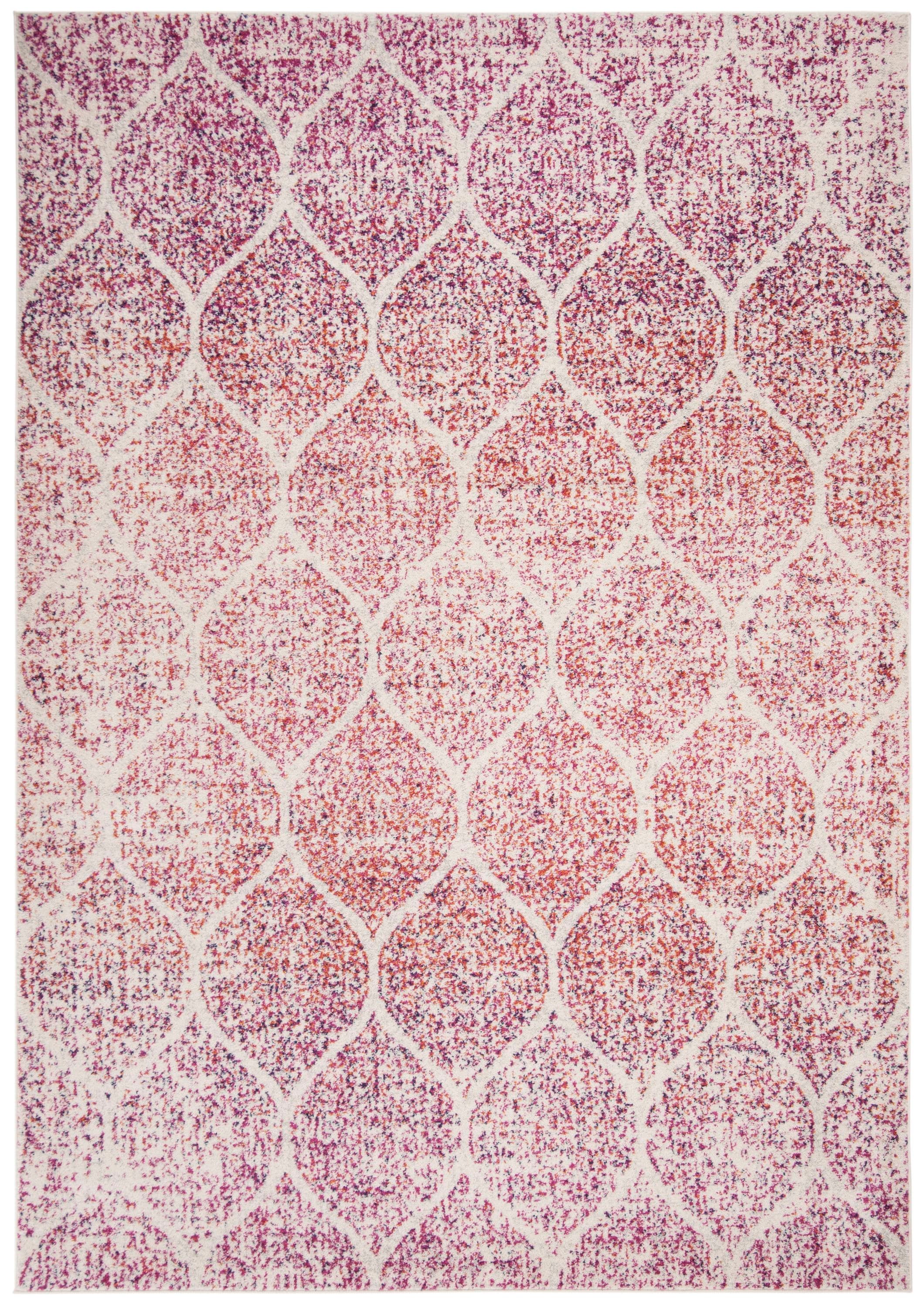 Safavieh MAD604R-6 Madison Westmont 7 x 9 (ft) Loomed Synthetic Cream/Fuchsia Rectangular Indoor Trellis Vintage Area rug