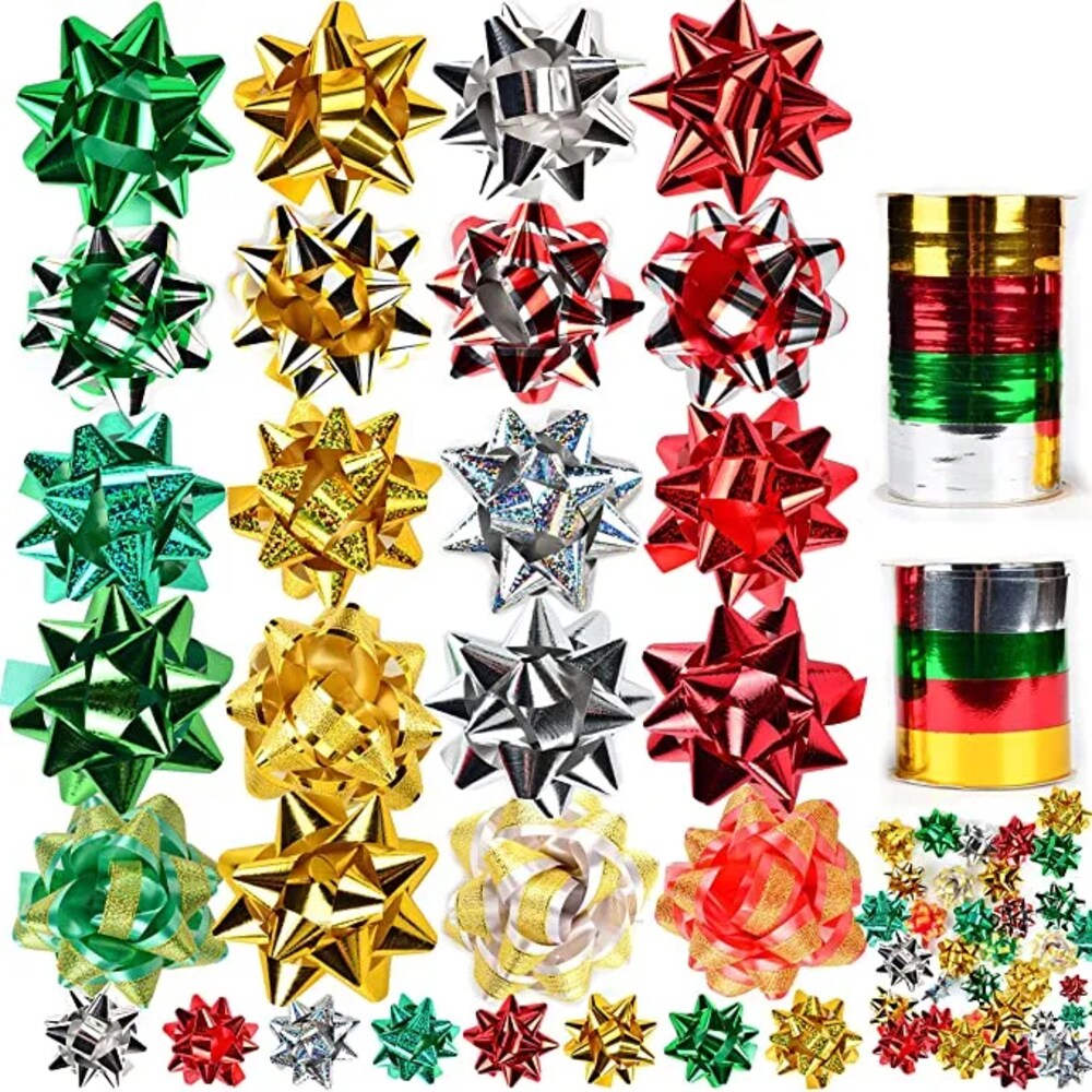 Joyfy 10628 46 -Pack 7.32-Inches W Multiple Colors Bow