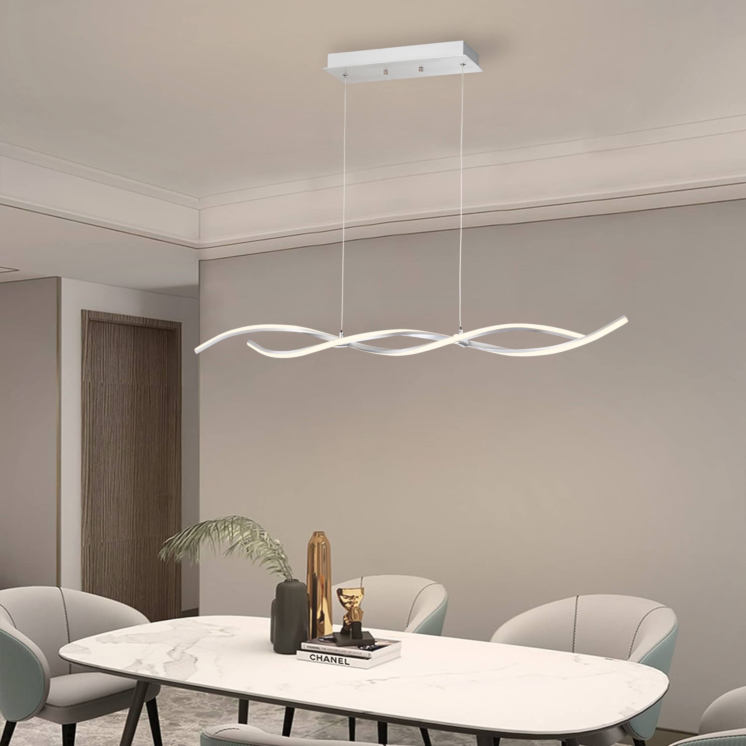 C Cattleya CA2167-H 2-Light Silver Modern/Contemporary LED Dry rated Chandelier