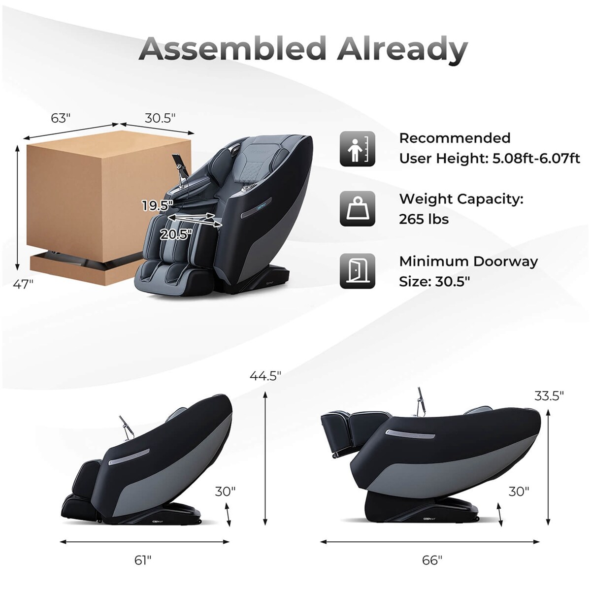 Costway HCST02868 recliners - View #3